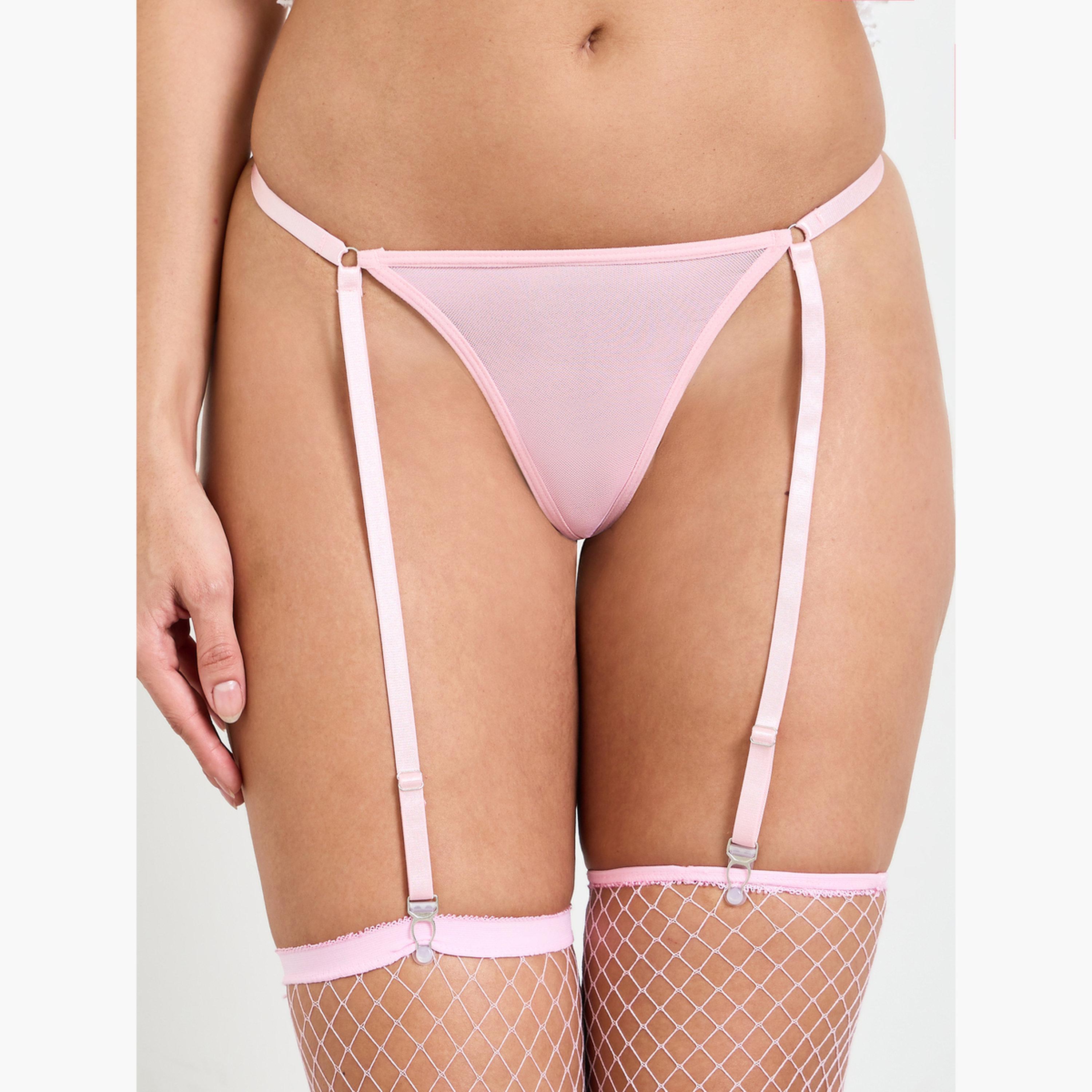 Take Two Pink Lace Slip, Brief and Stocking Suspender Set-women-clothing-lingerie-lingeriesets-image-6