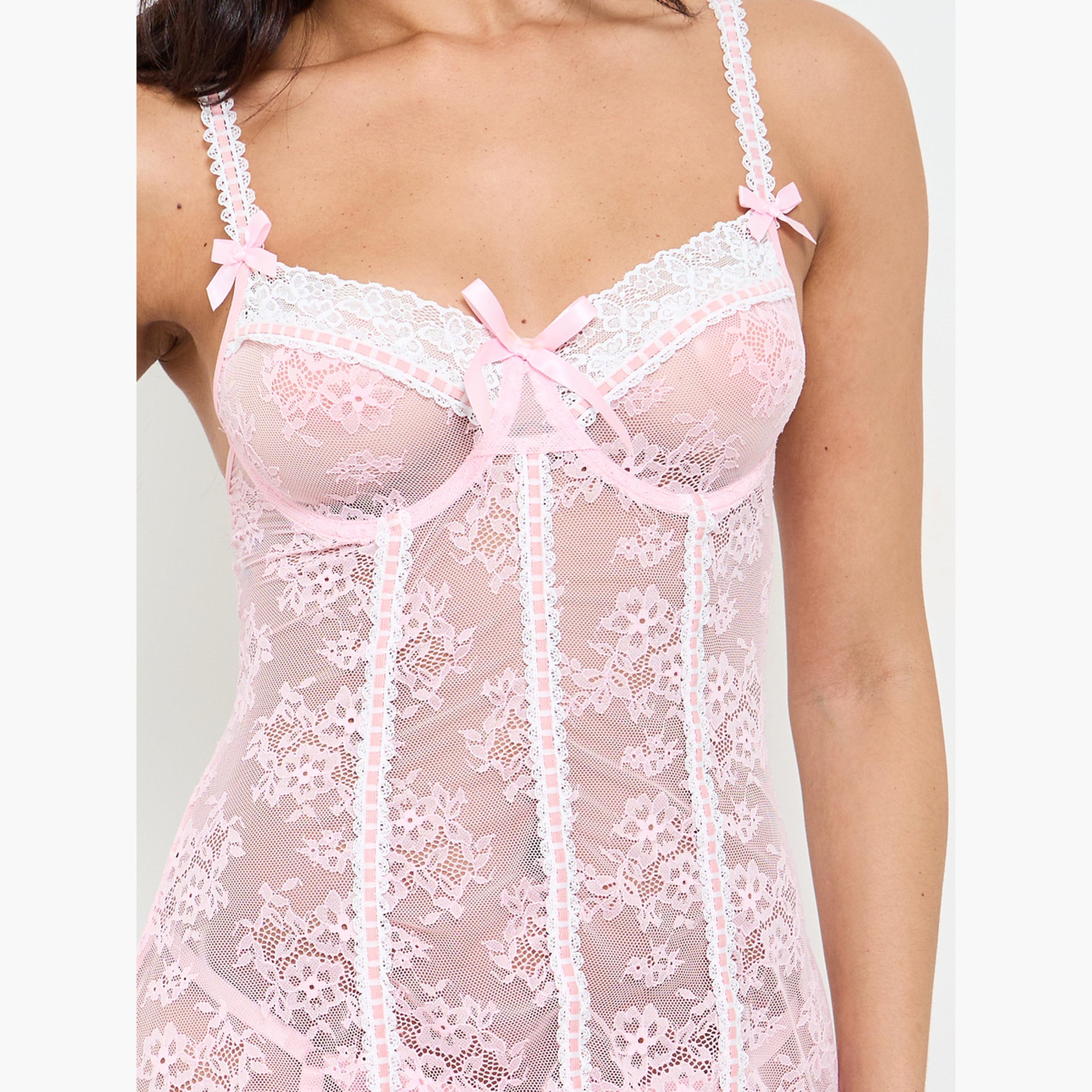 مجموعة من حمالات جوارب وكلوت وقميص نوم دانتيل-women-clothing-lingerie-lingeriesets-image-8