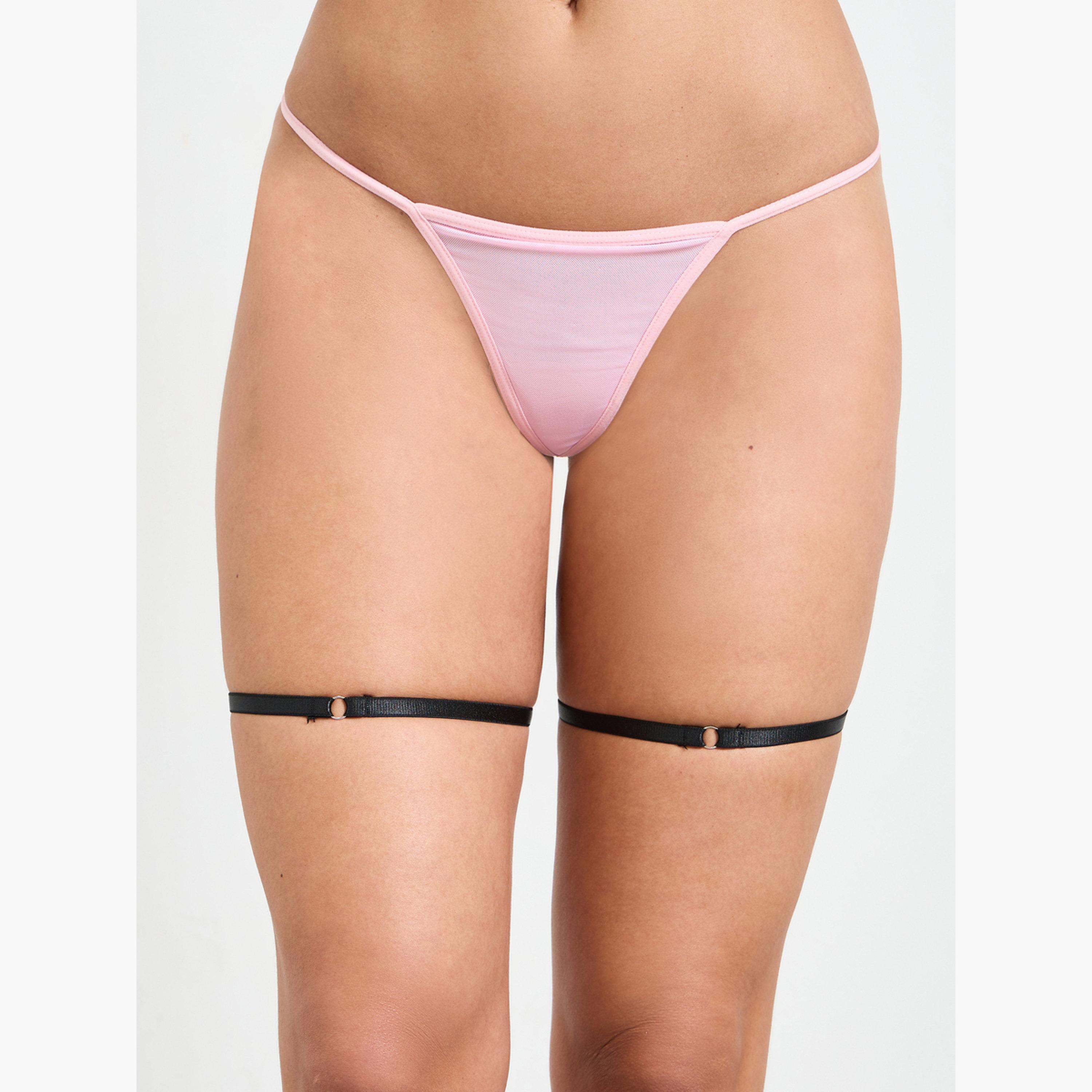 Take Two Pink Lace Trim Slip with Brief and Garter Set-women-clothing-lingerie-lingeriesets-image-3