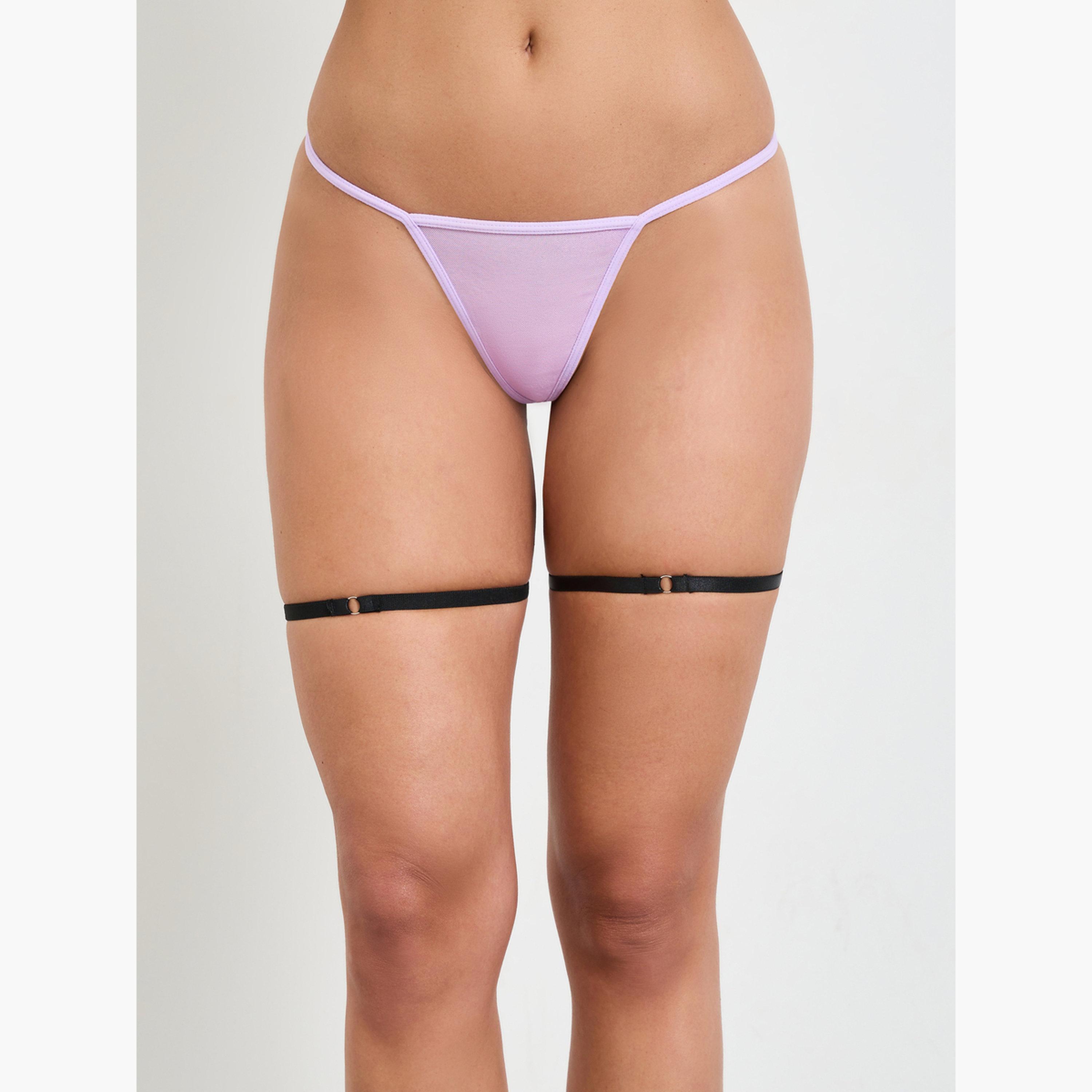 مجموعة من رباط جوارب وكلوت وقميص نوم بتفاصيل دانتيل-women-clothing-lingerie-lingeriesets-image-4