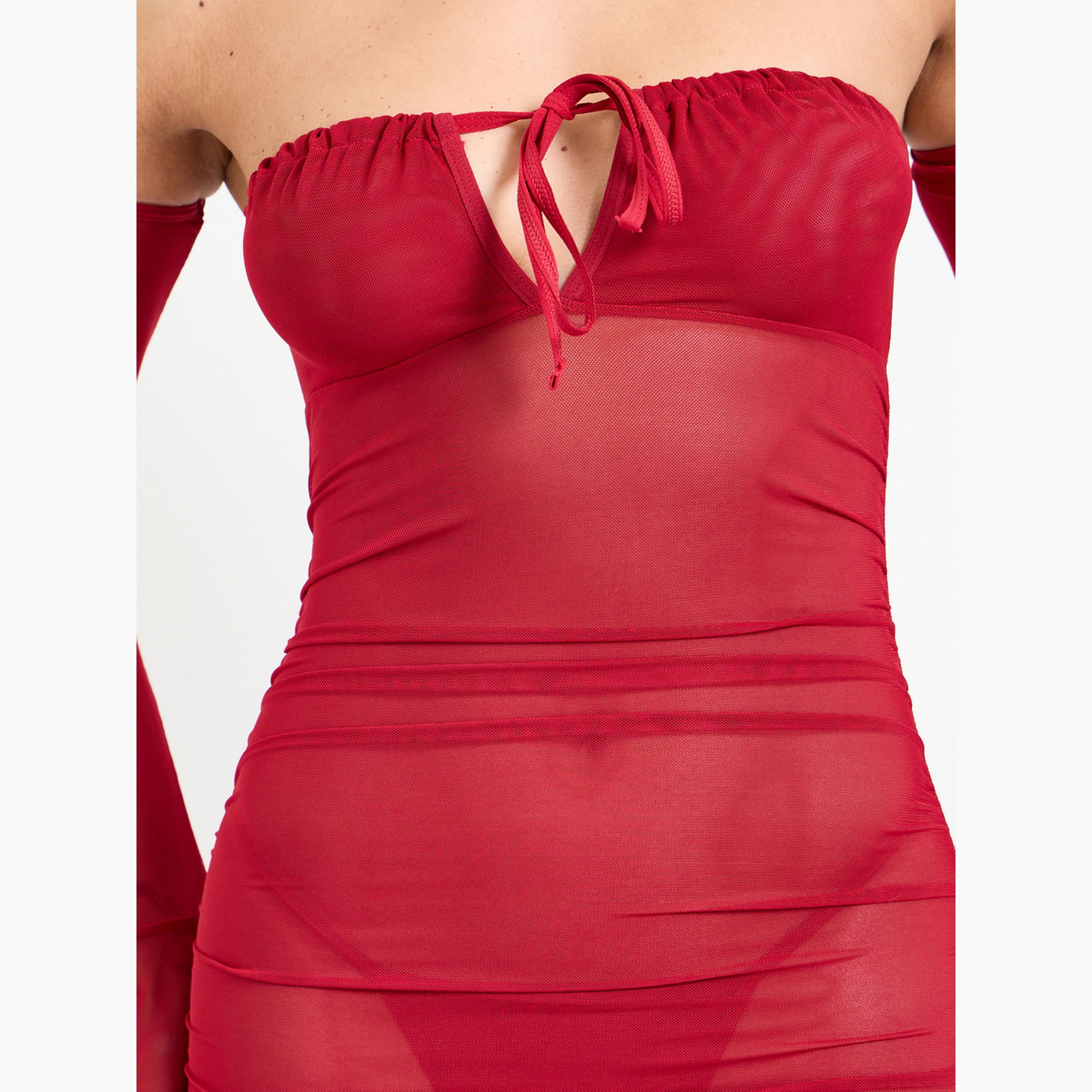 Take Two Red Sheer Strapless Babydoll Slip, Gloves and Brief Set-women-clothing-lingerie-lingeriesets-image-4