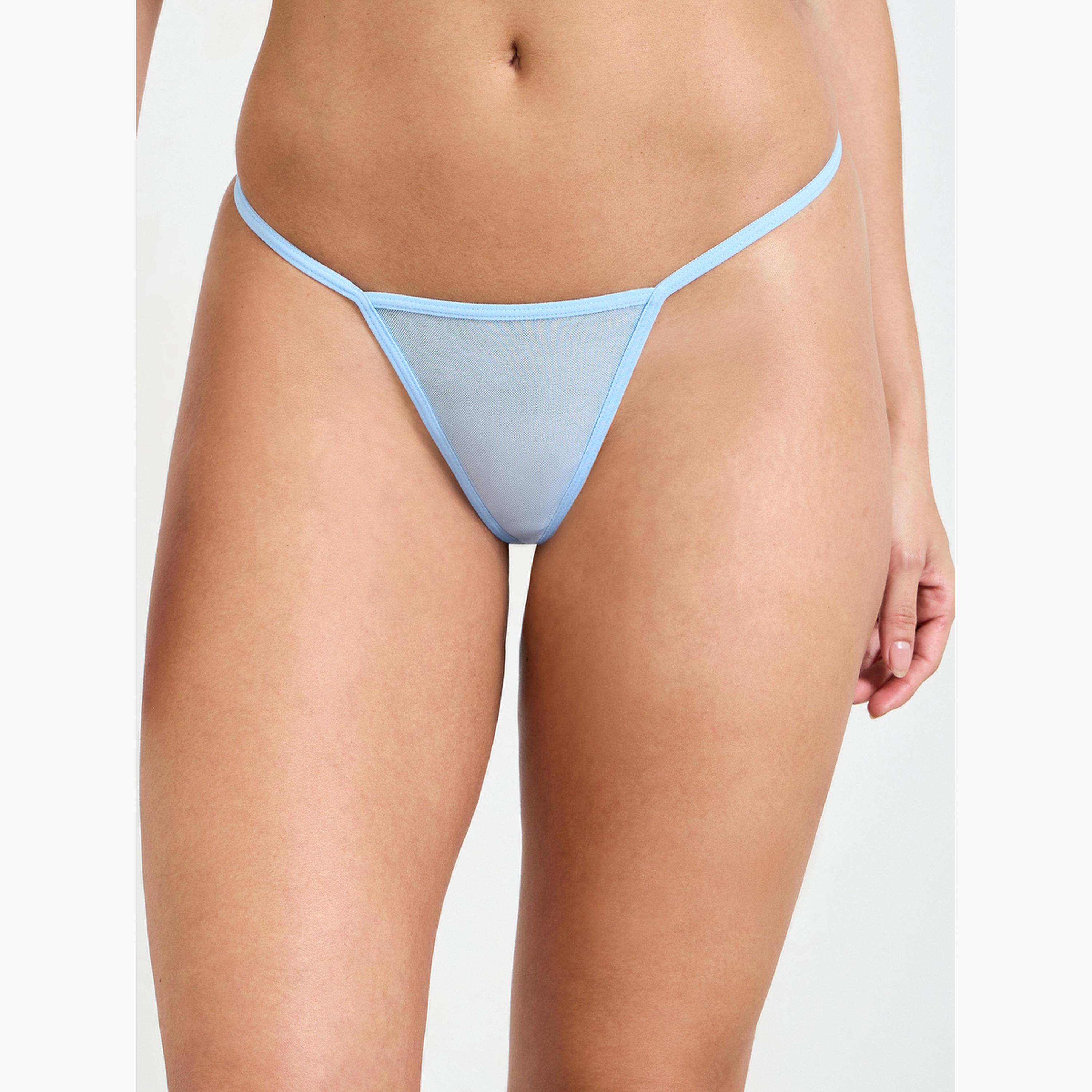 مجموعة من كلوت وقميص نوم قماش شبكي بحمالات لؤلؤ وطبعة أزهار-women-clothing-lingerie-babydollsandbodysuits-image-3