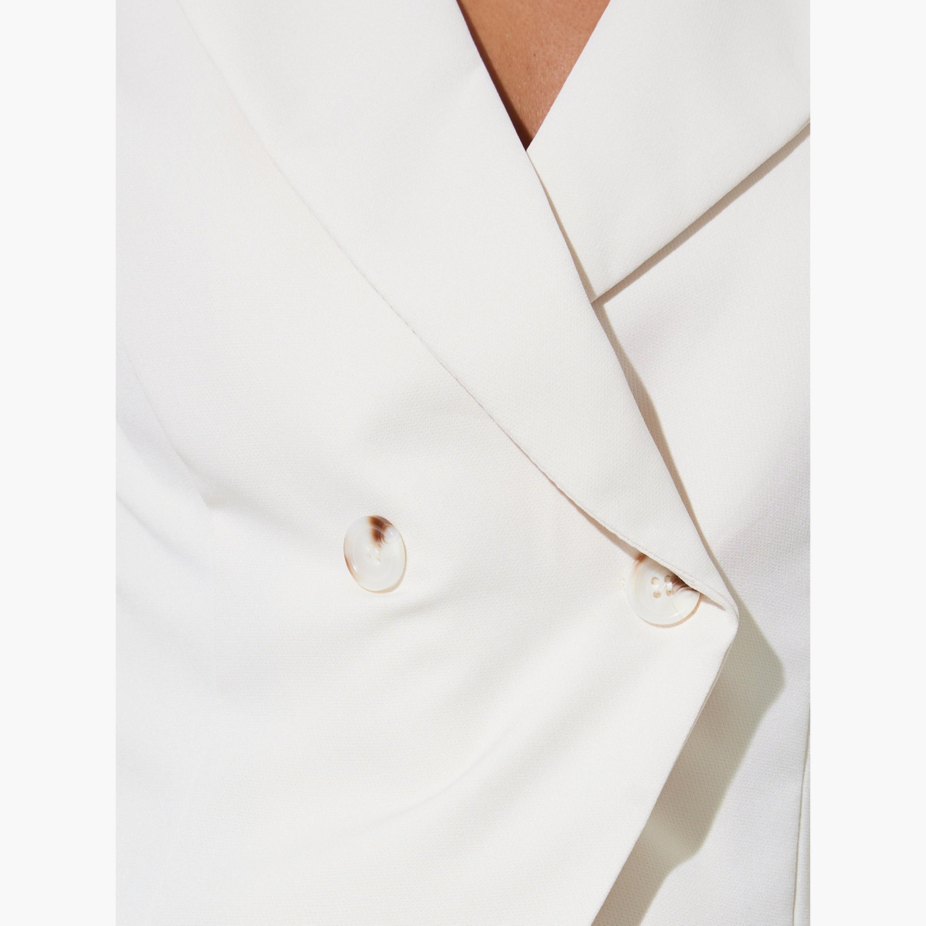 Styli Beige Solid Double-Breasted Casual Waistcoat-women-clothing-shirtsandblouses-blouses-image-5