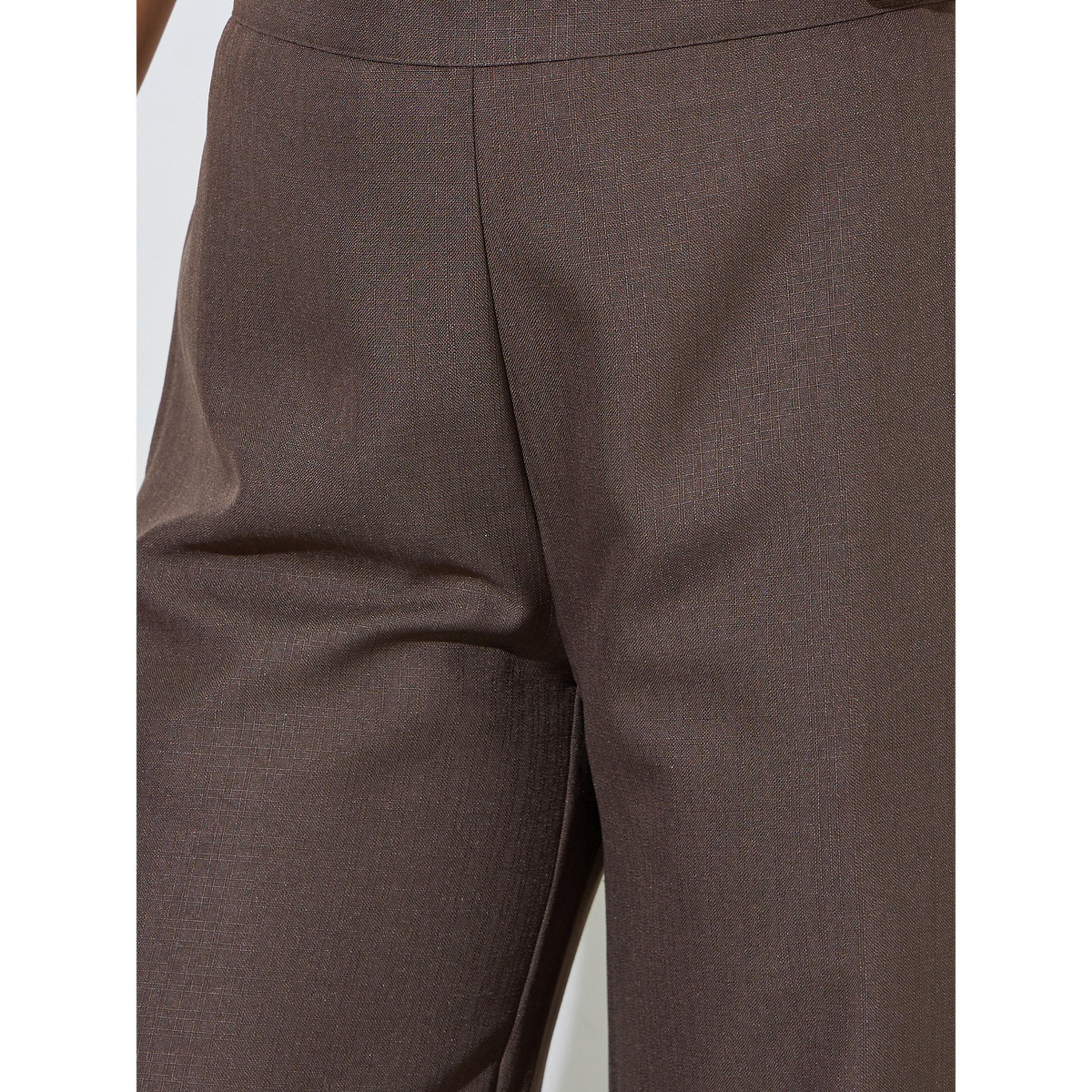 Styli Brown Solid Wide Leg High Rise Trousers-women-clothing-joggers-image-3