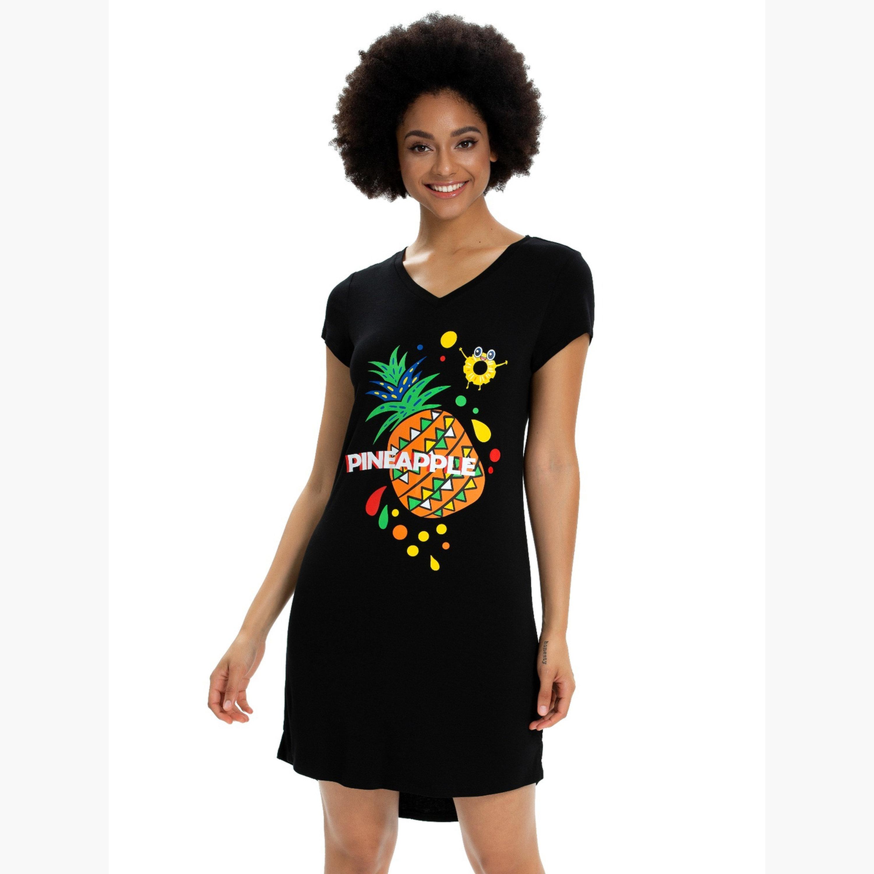 قميص نوم بأكمام قصيرة وطبعة فواكه-women-clothing-nightwear-nighties-image-1