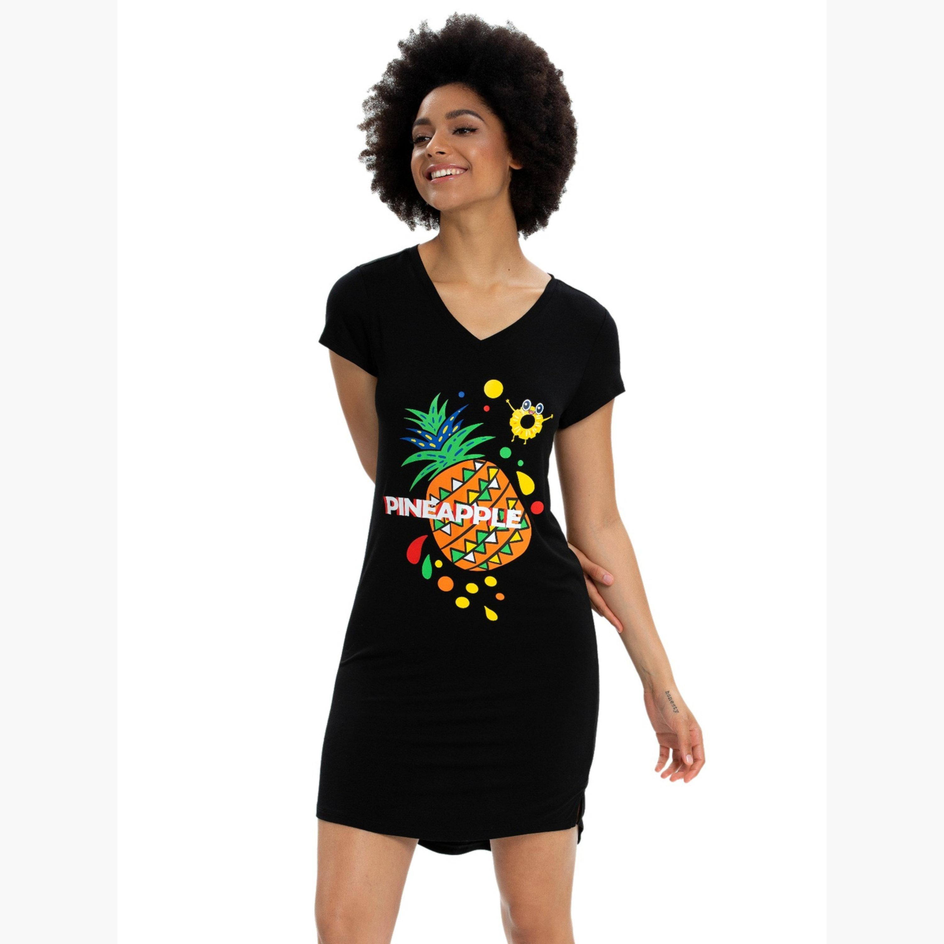 قميص نوم بأكمام قصيرة وطبعة فواكه-women-clothing-nightwear-nighties-image-3