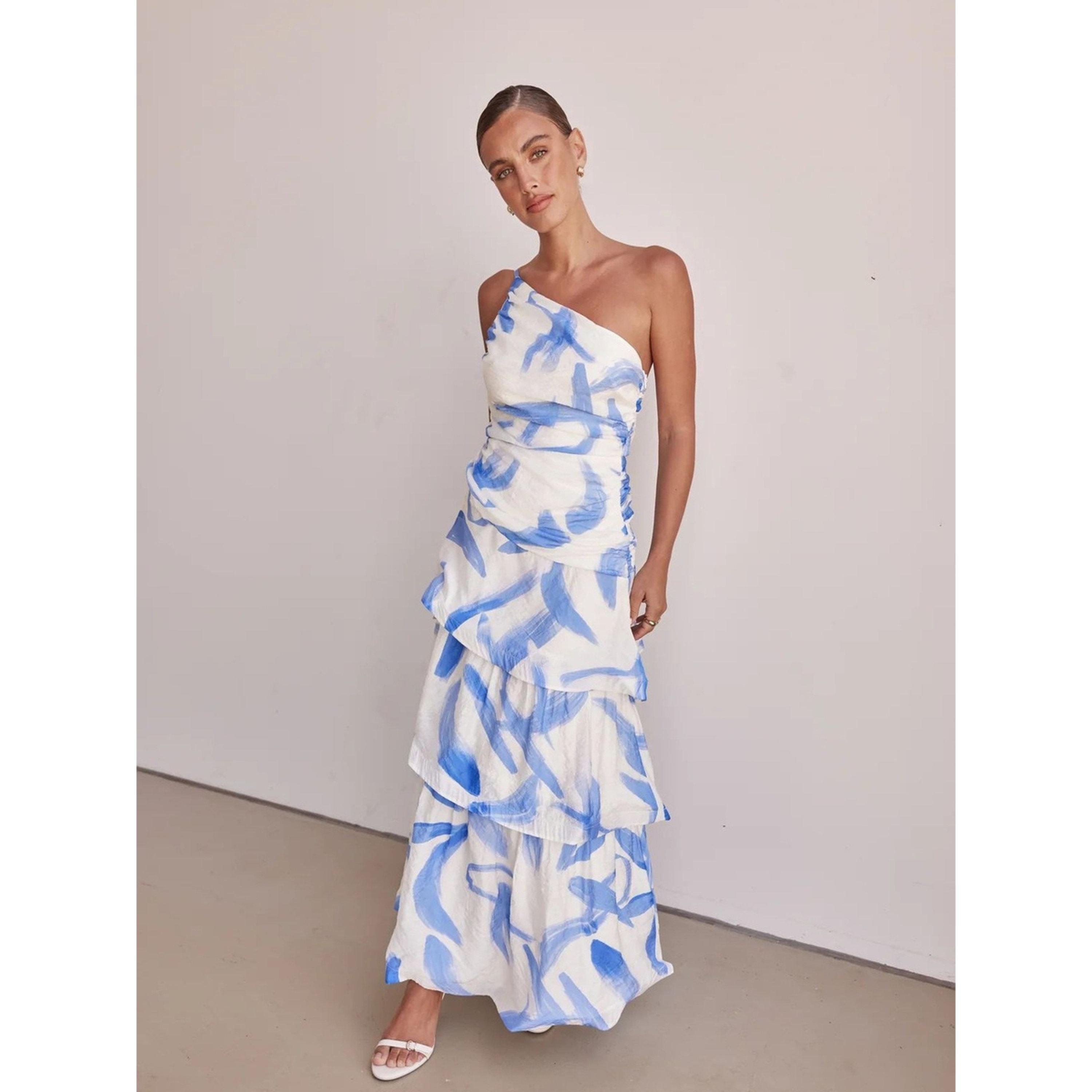 فستان طويل متعدد الطبقات بأكمام واحدة-women-clothing-dresses-image-1