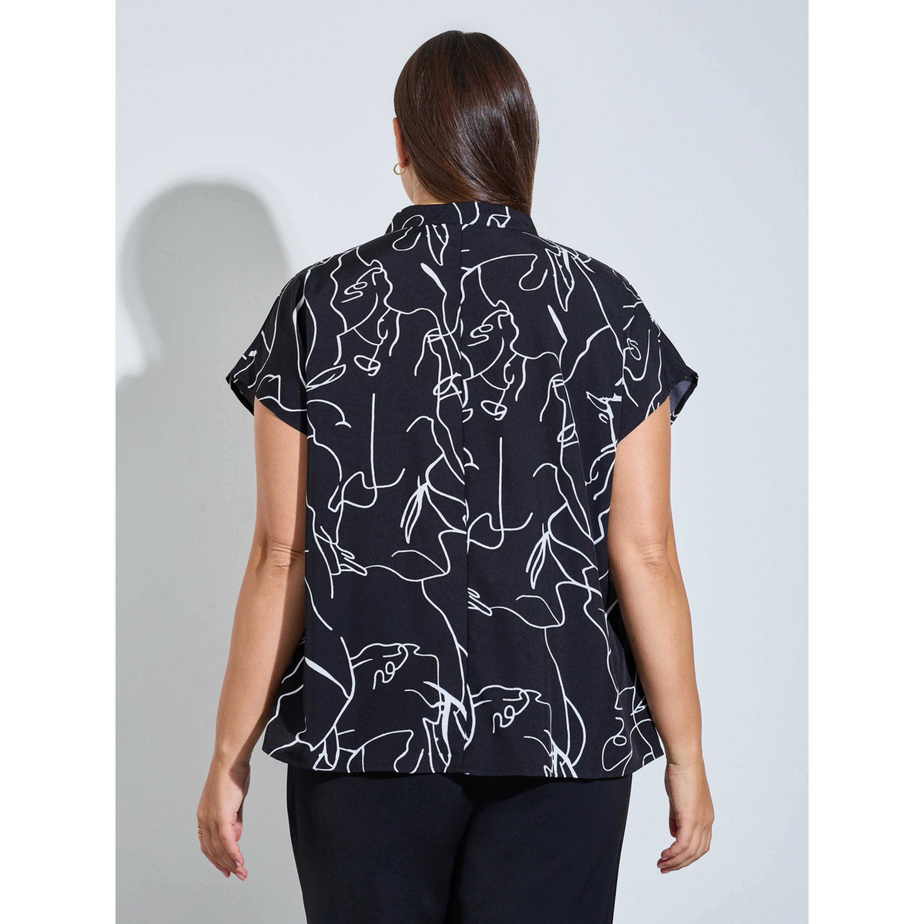 Take Two Plus Size Abstract Print Collared Kaftan Top-women-clothing-plussize-shirtsandblouses-blouses-image-3