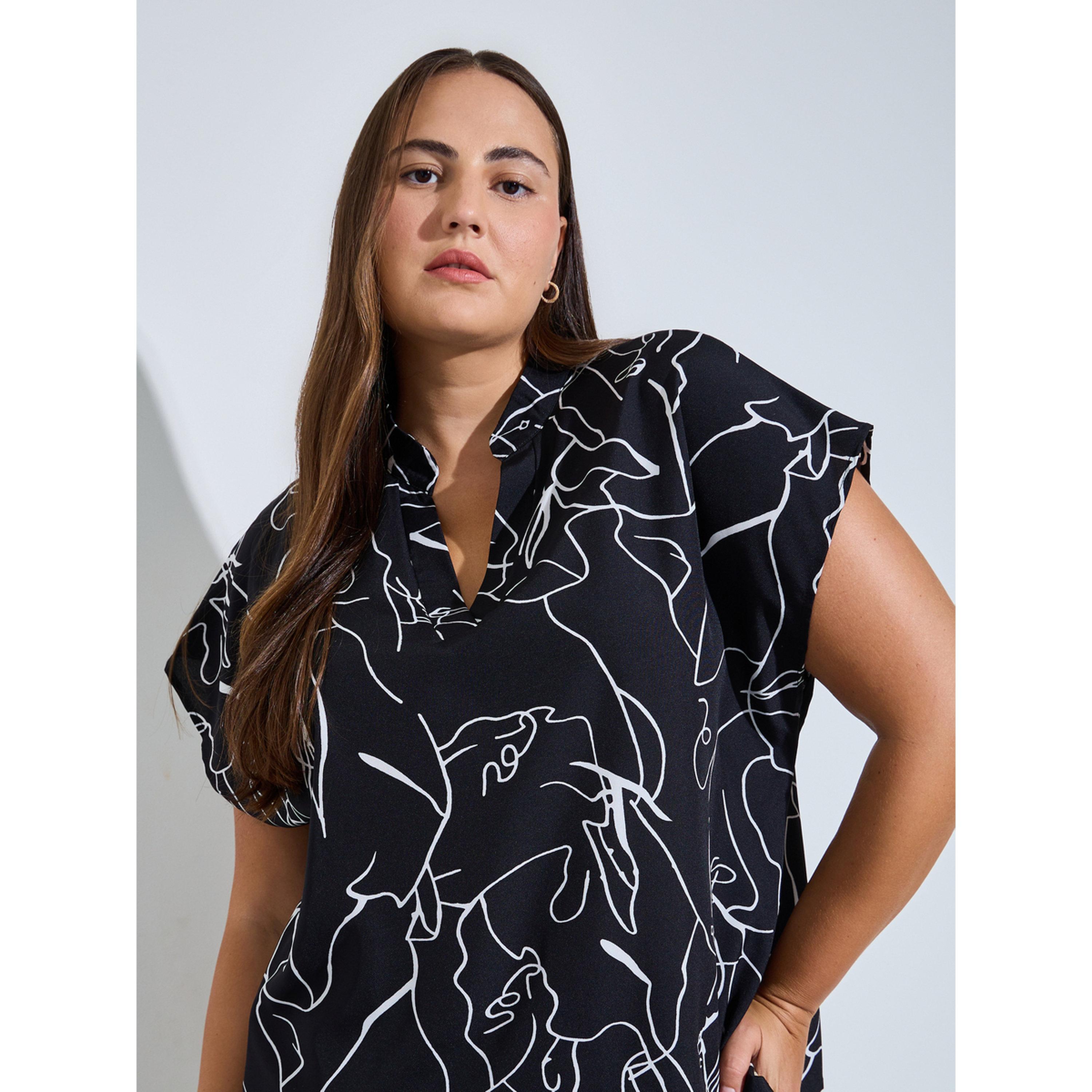 Take Two Plus Size Abstract Print Collared Kaftan Top-women-clothing-plussize-shirtsandblouses-blouses-image-4