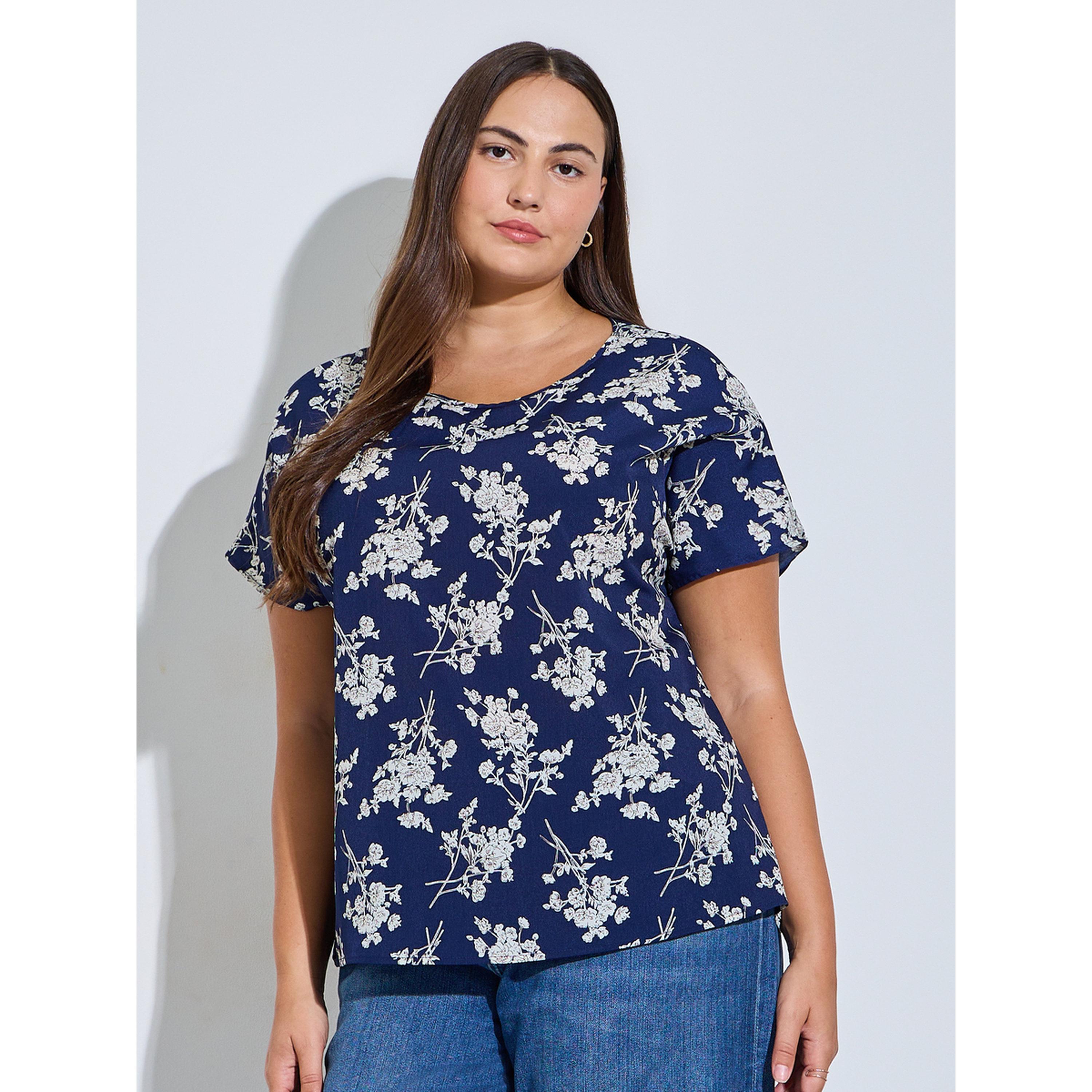 Take Two Plus Size Floral Print Short Sleeve Top-women-clothing-plussize-shirtsandblouses-blouses-image-1