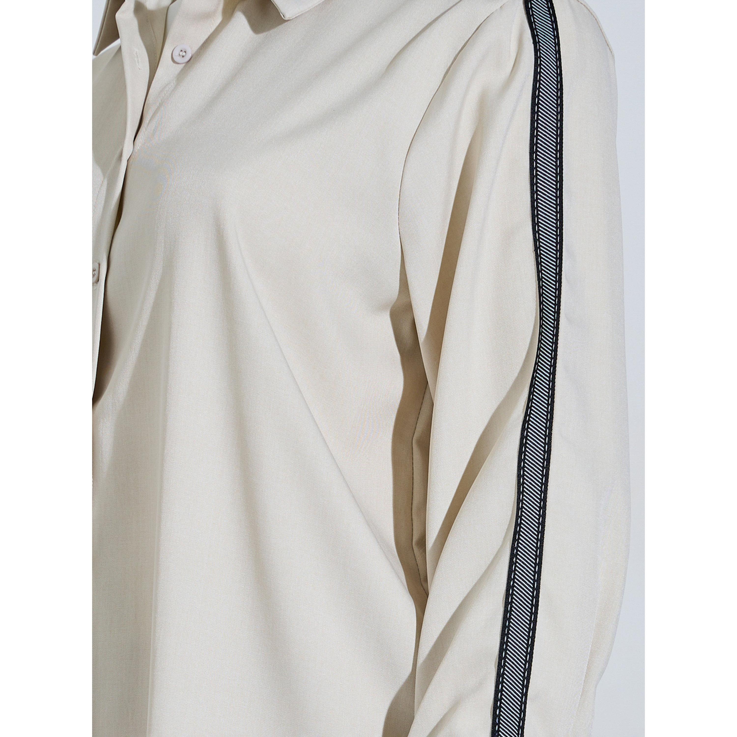 Styli Plus Size Off White Long Sleeves Relaxed Fit Shirt with Side Stripe-women-clothing-shirtsandblouses-shirts-image-5