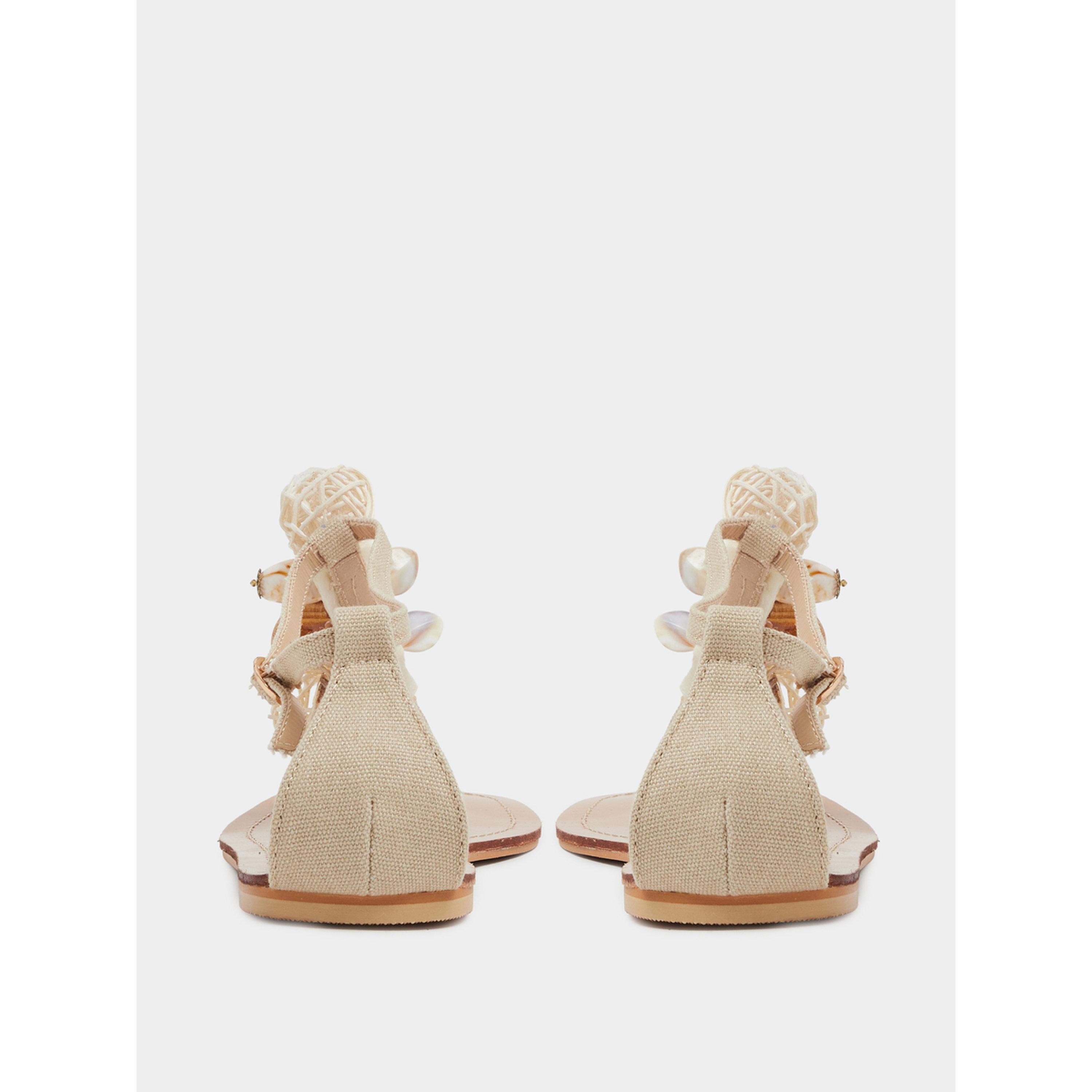 Styli Beige Embellished Flat Sandals-women-shoes-sandals-flats-image-5