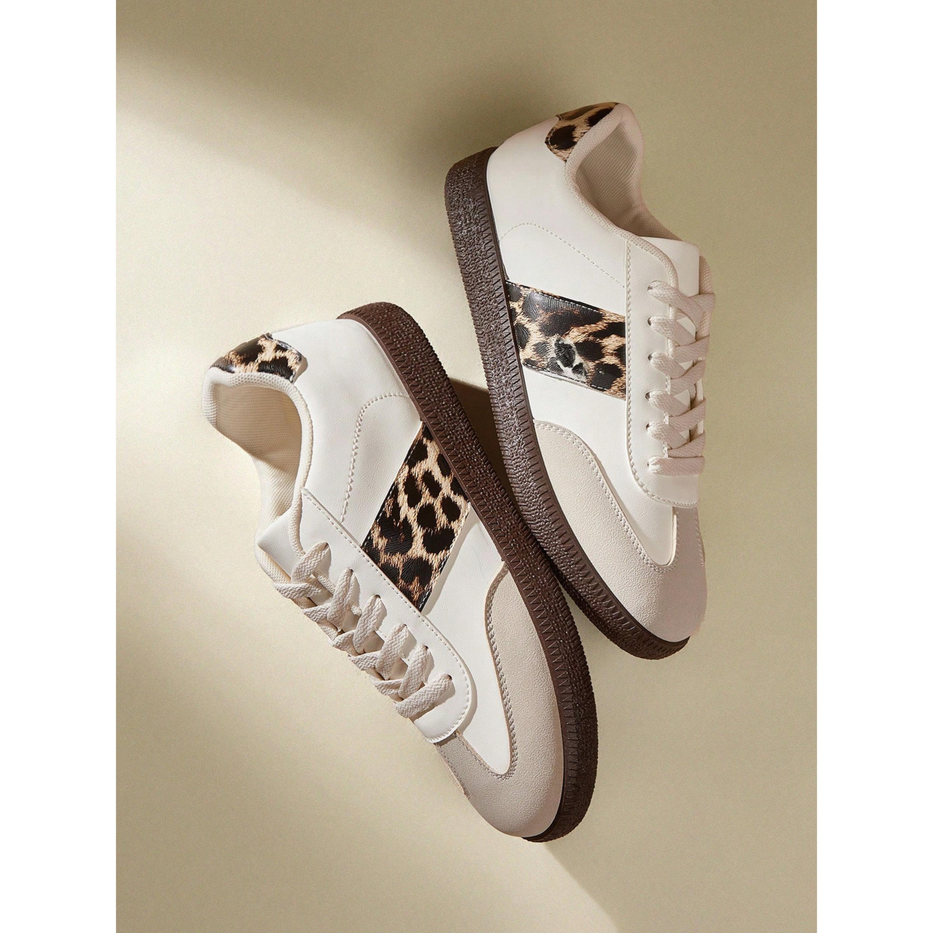 Take Two Womens Leopard Print PU Sneakers - Multi-Color Comfort-women-shoes-sneakers-image-4