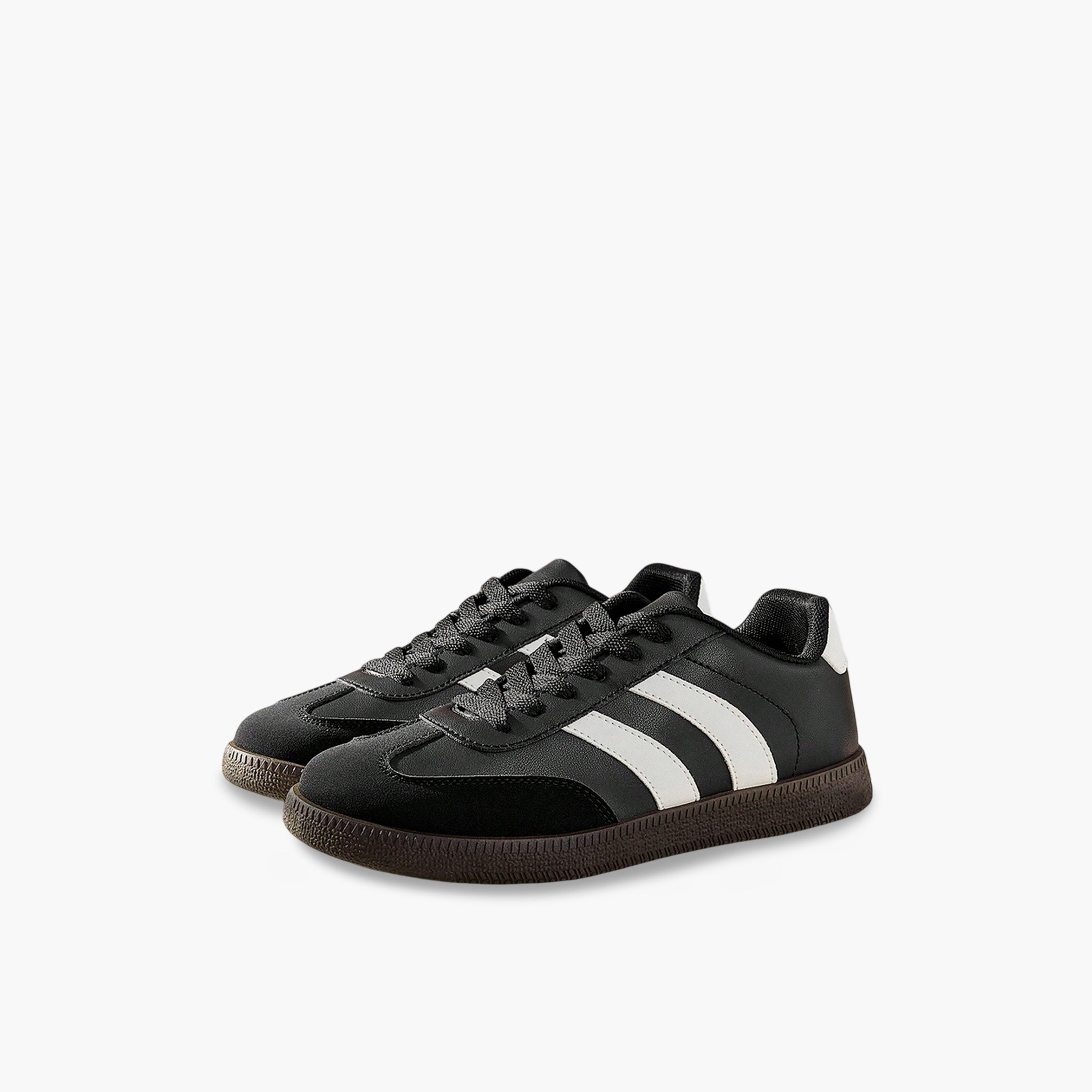 Take Two Womens Black PU Leather Sneakers - Versatile and Stylish Sport Shoes-women-shoes-sneakers-image-1