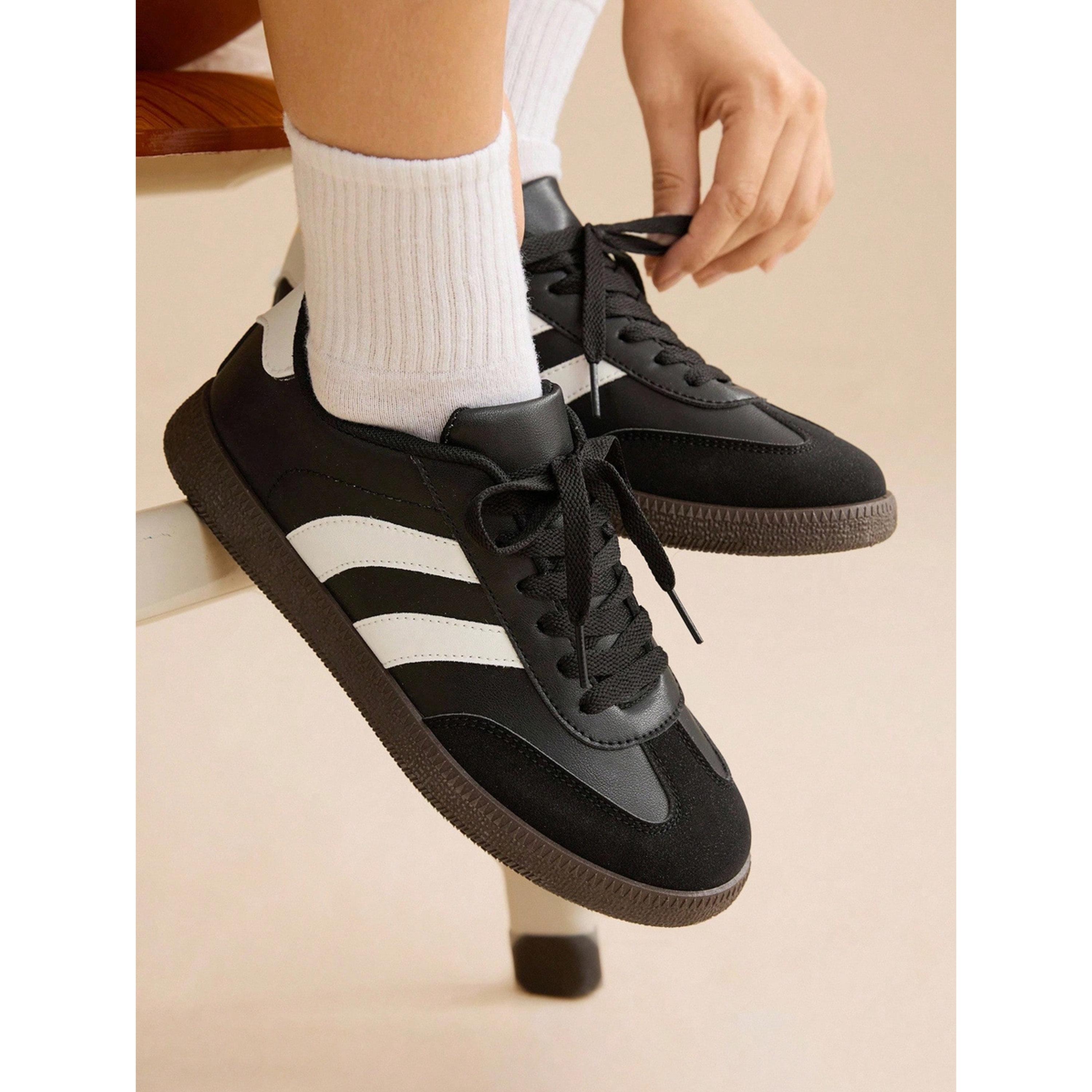 Take Two Womens Black PU Leather Sneakers - Versatile and Stylish Sport Shoes-women-shoes-sneakers-image-2