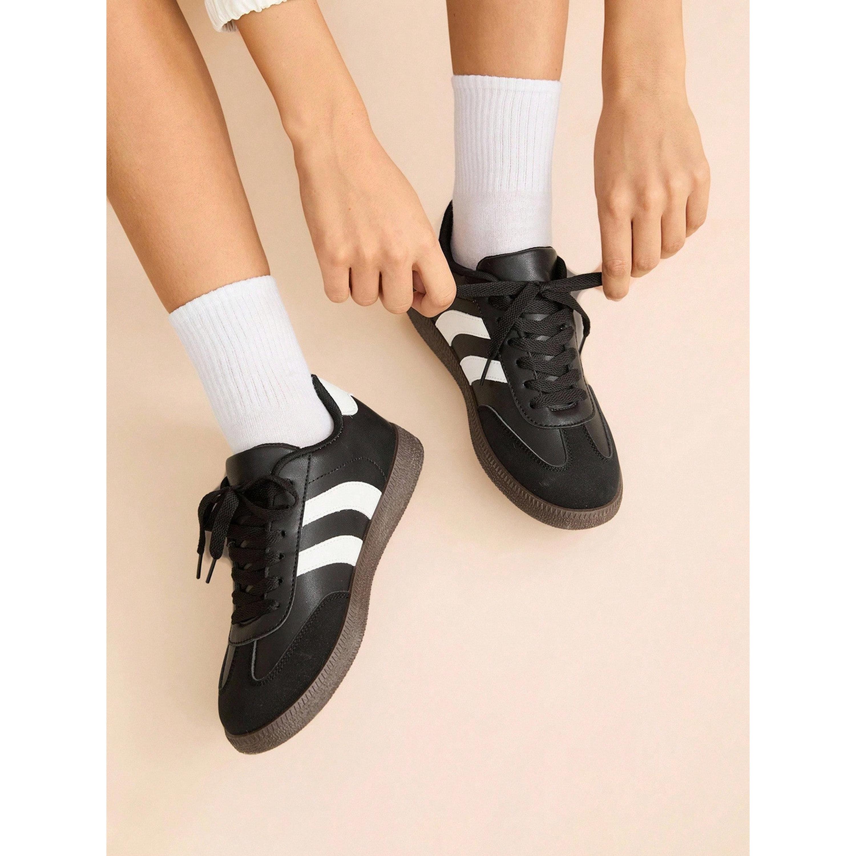 Take Two Womens Black PU Leather Sneakers - Versatile and Stylish Sport Shoes-women-shoes-sneakers-image-4