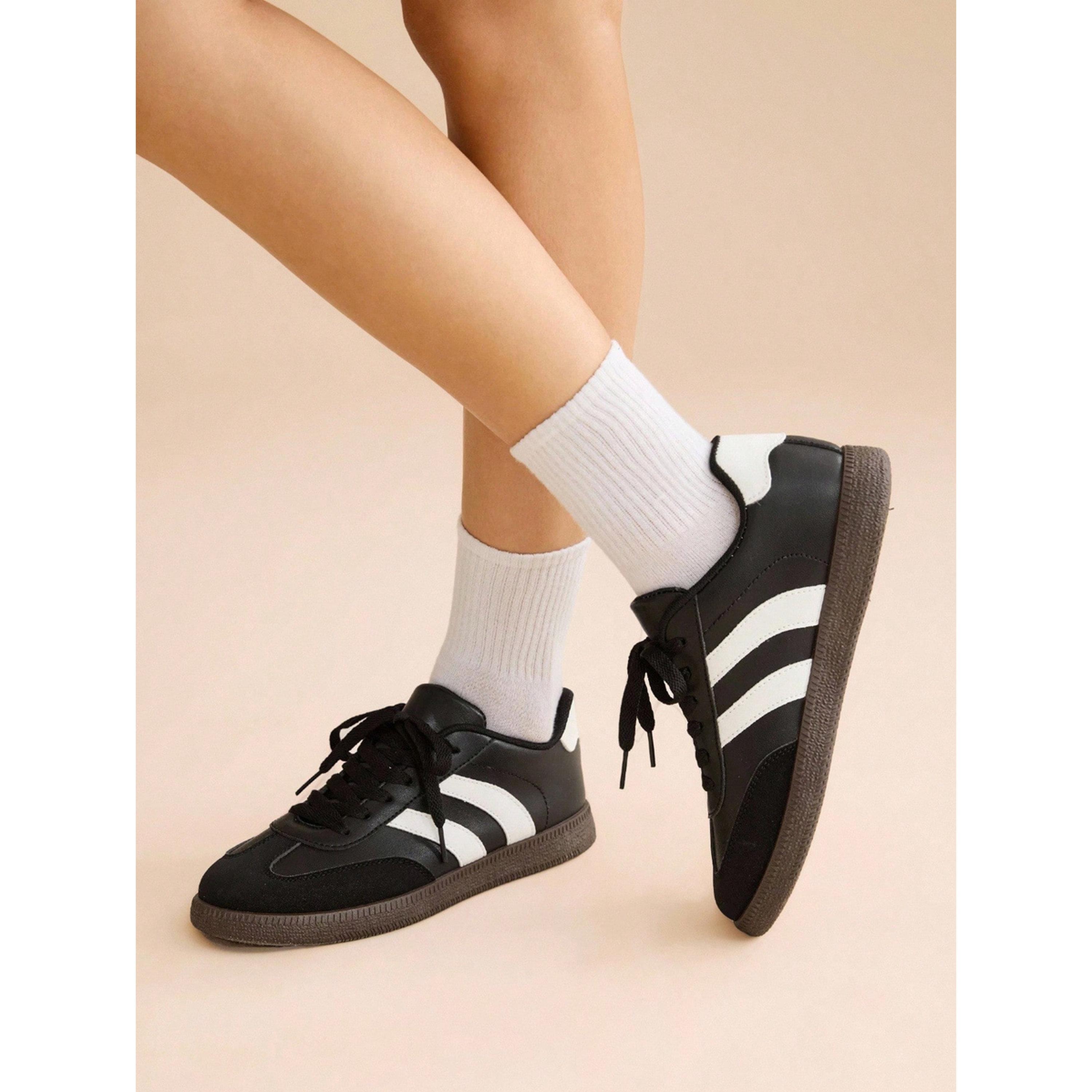 Take Two Womens Black PU Leather Sneakers - Versatile and Stylish Sport Shoes-women-shoes-sneakers-image-5