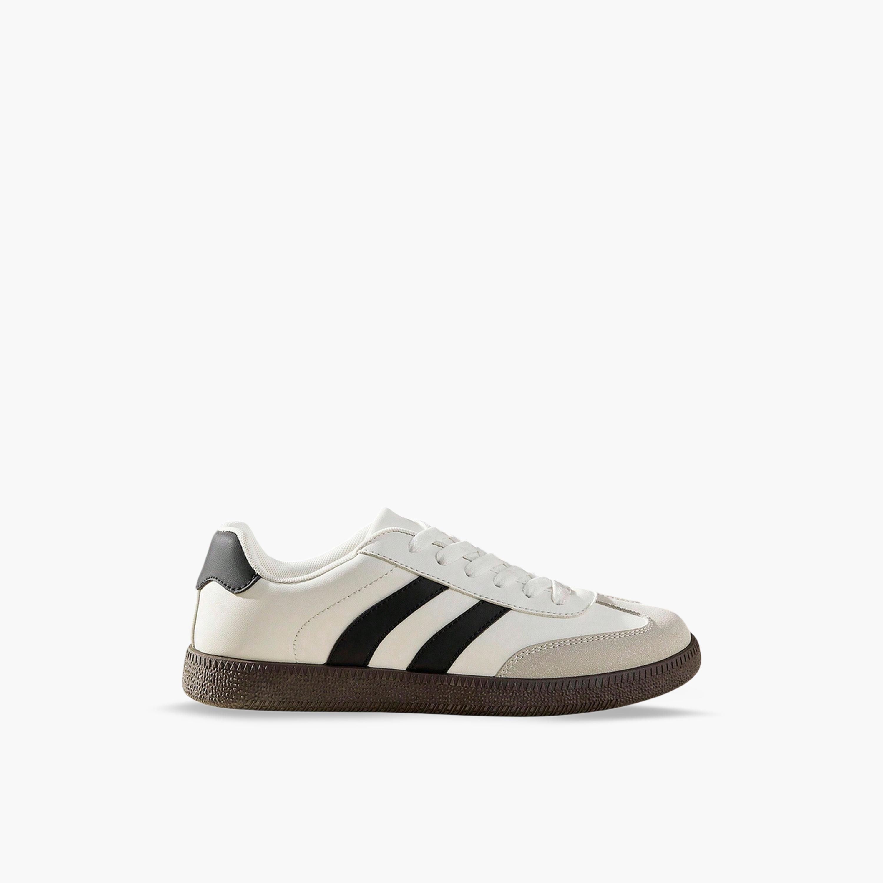 Take Two Womens Classic Multi-Stripe PU Leather Sneakers for Sports and Casual Wear-women-shoes-sneakers-image-2