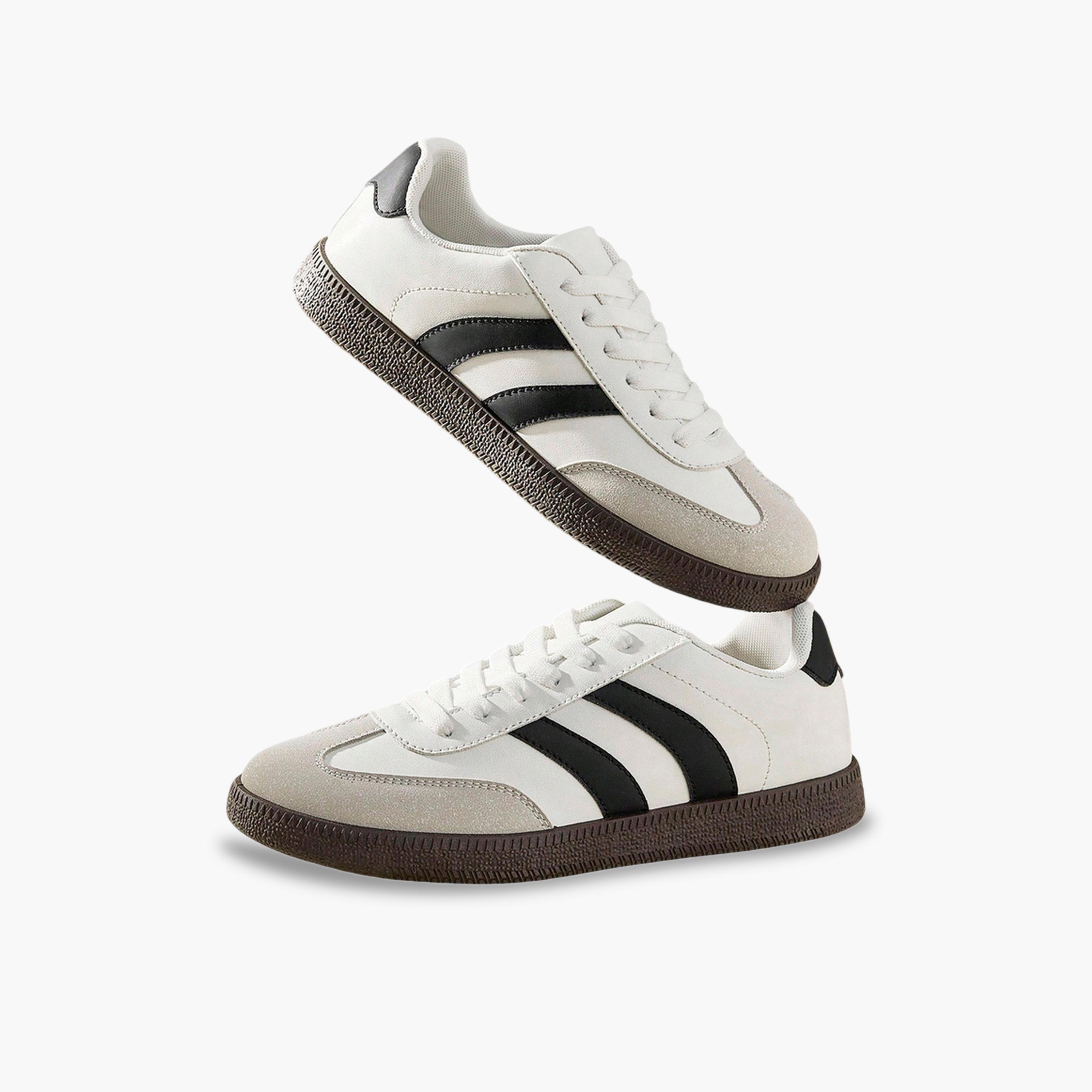 Take Two Womens Classic Multi-Stripe PU Leather Sneakers for Sports and Casual Wear-women-shoes-sneakers-image-3