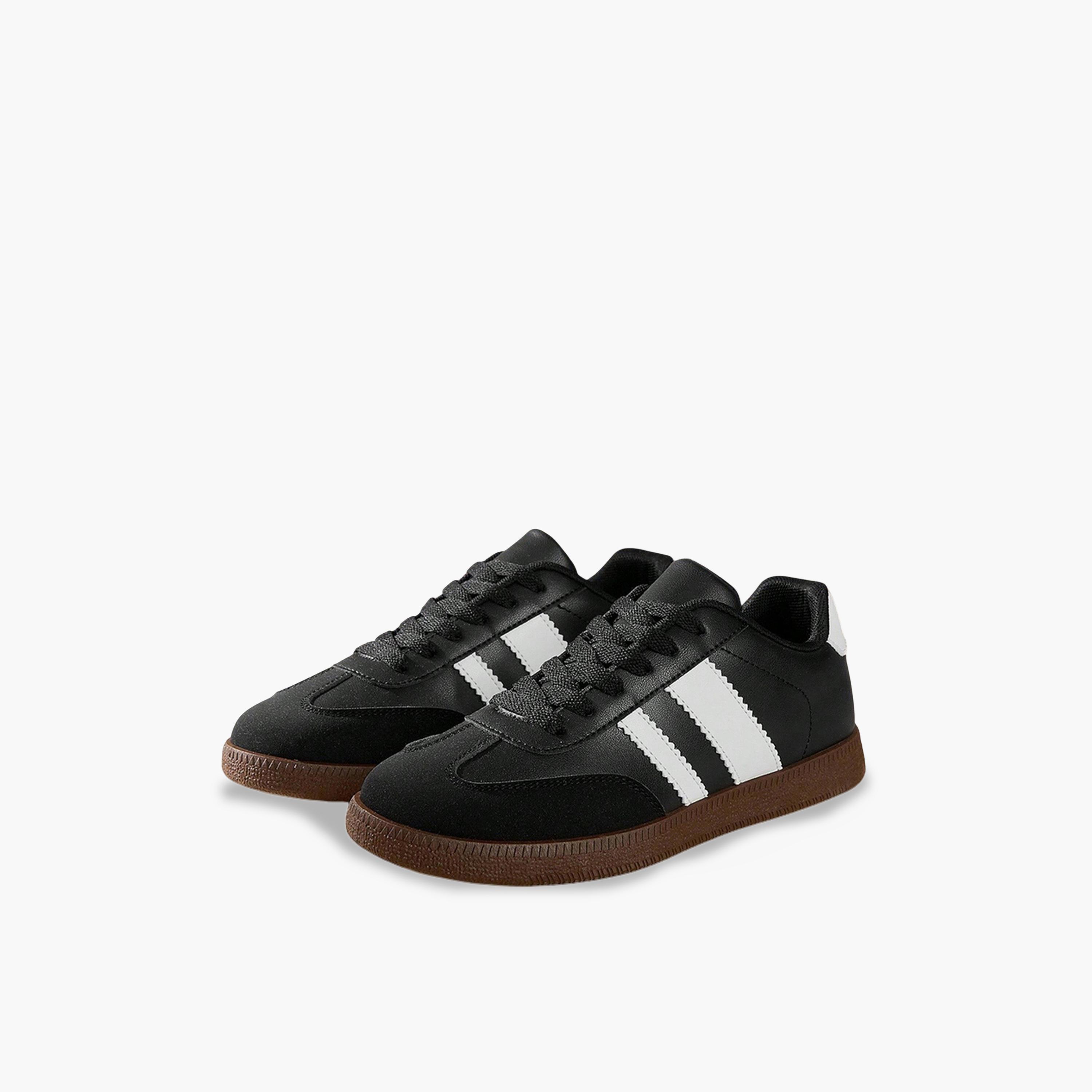 Take Two Womens Black PU Sports Sneakers - Classic Style for Casual and Training Wear-women-shoes-sneakers-image-1