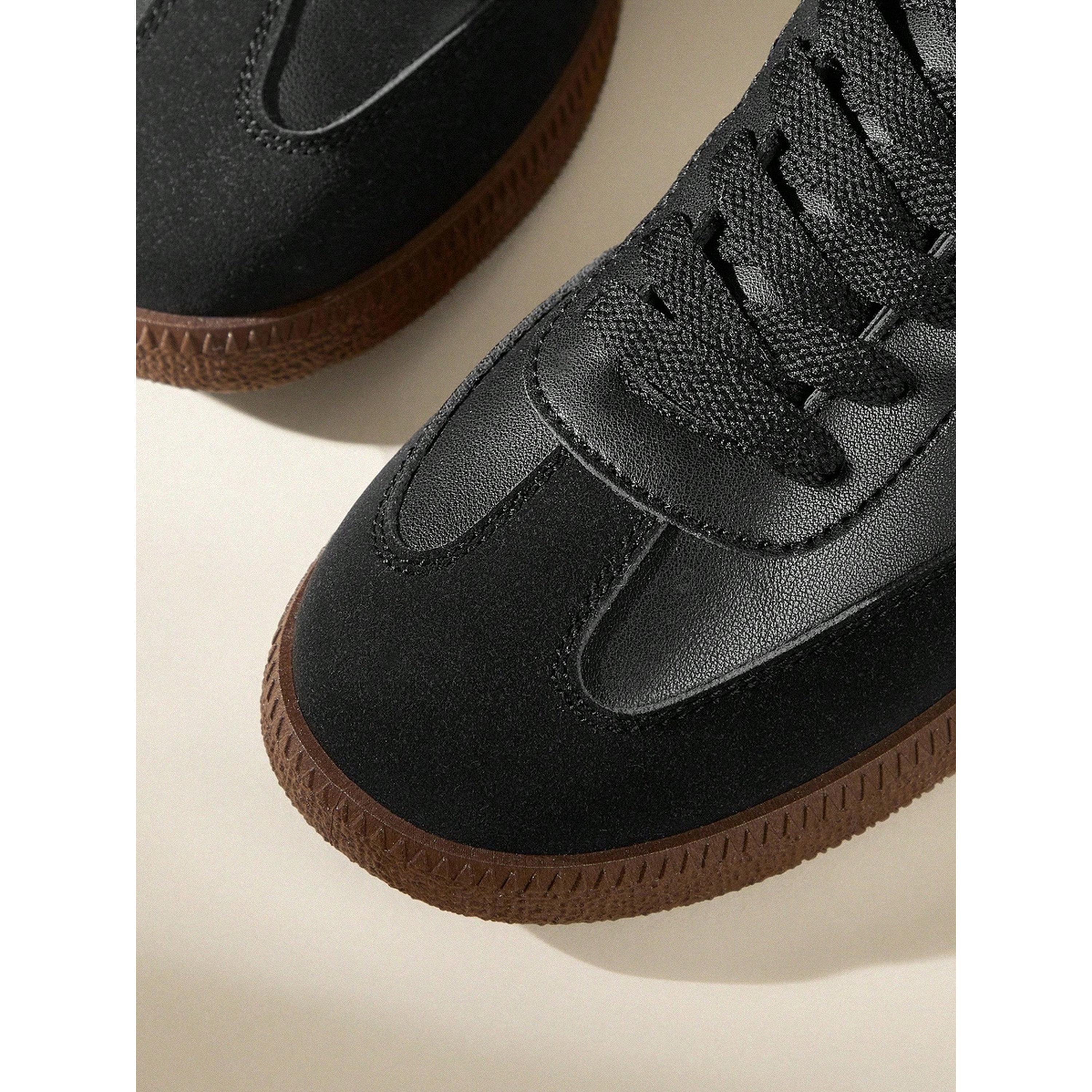 Take Two Womens Black PU Sports Sneakers - Classic Style for Casual and Training Wear-women-shoes-sneakers-image-3