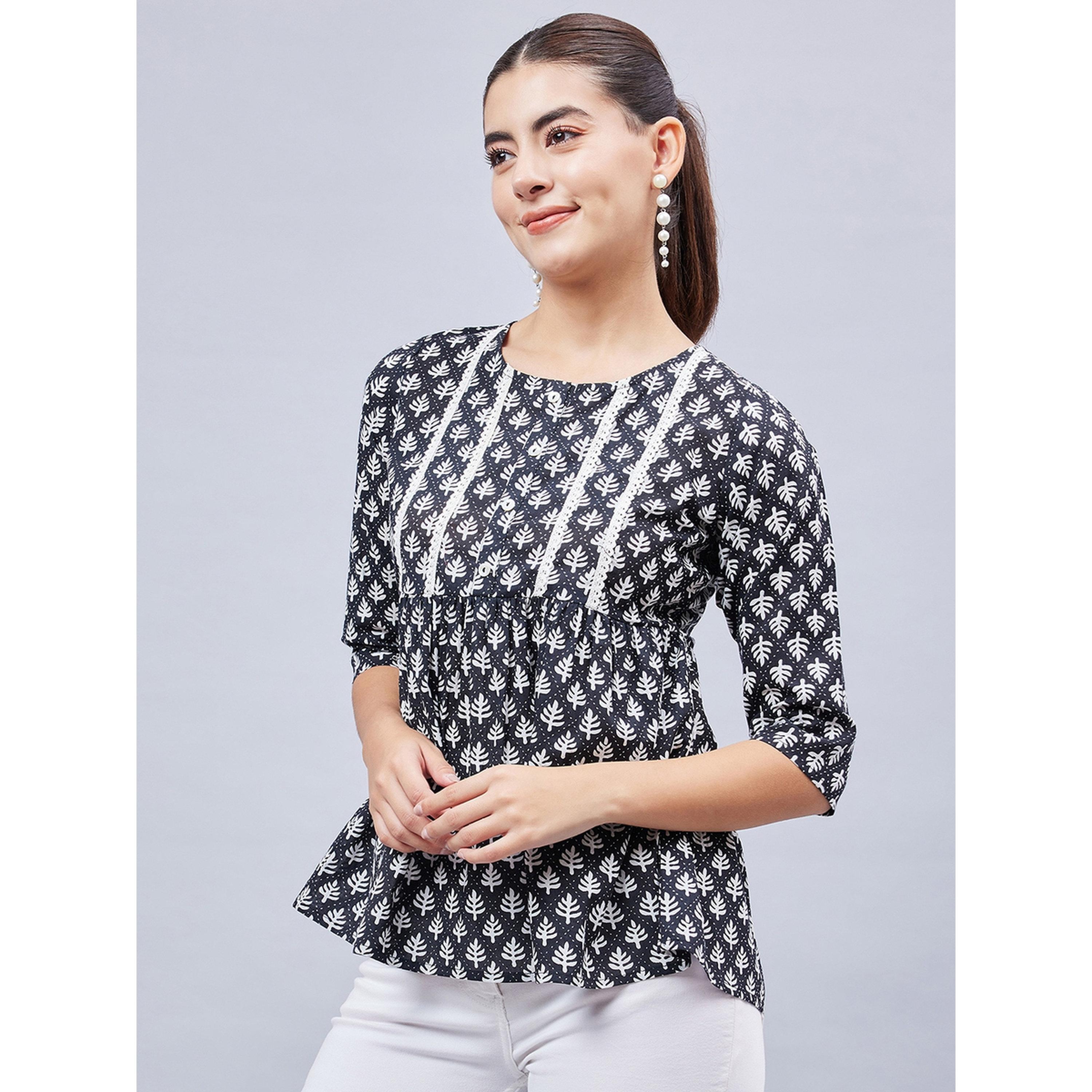 WineRed X Styli Black Cotton Lace Detail Tunic Top-women-clothing-shirtsandblouses-blouses-image-3