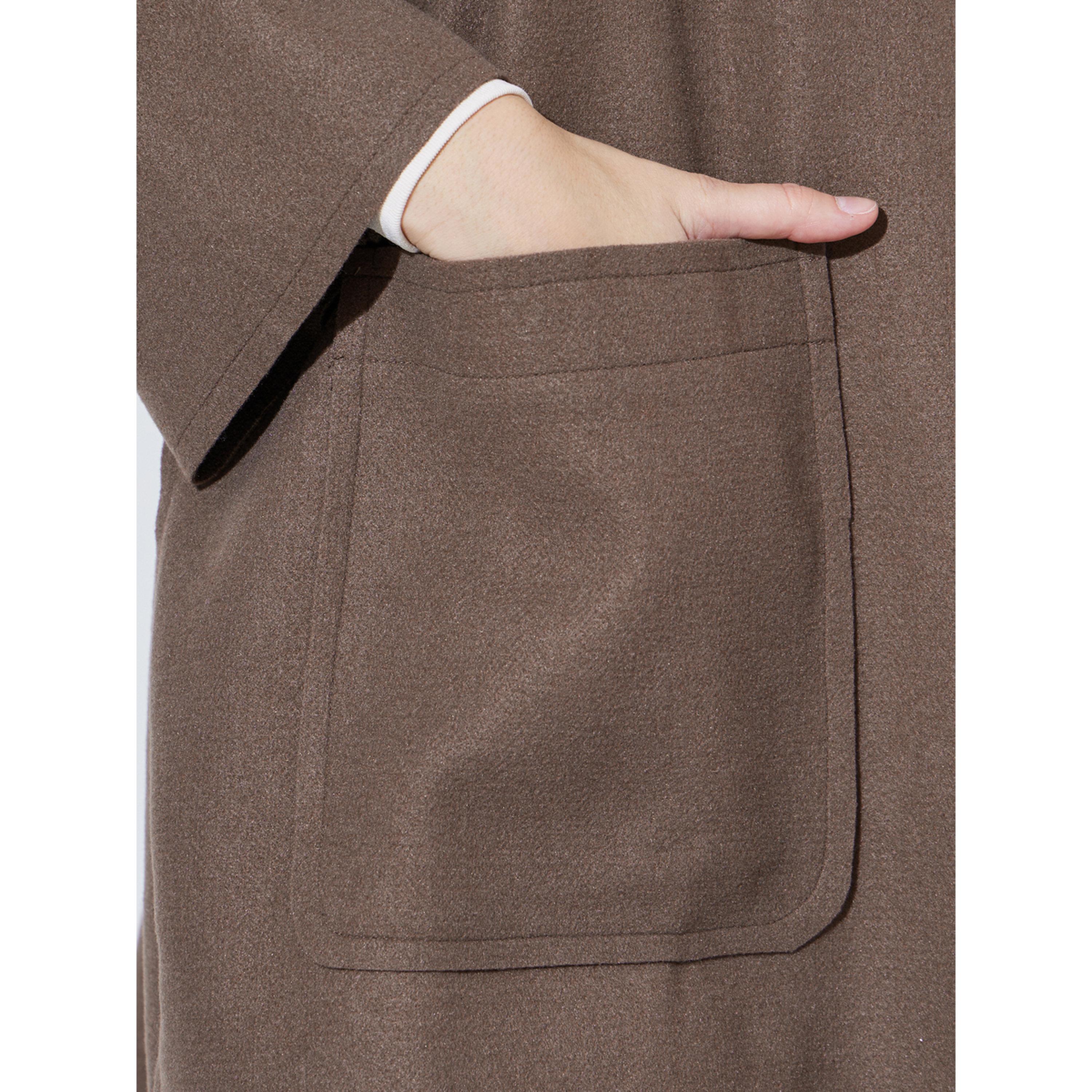 Styli Brown Notch Lapel Button-Up Coat-women-winterwear-coatsandjackets-coats-image-6