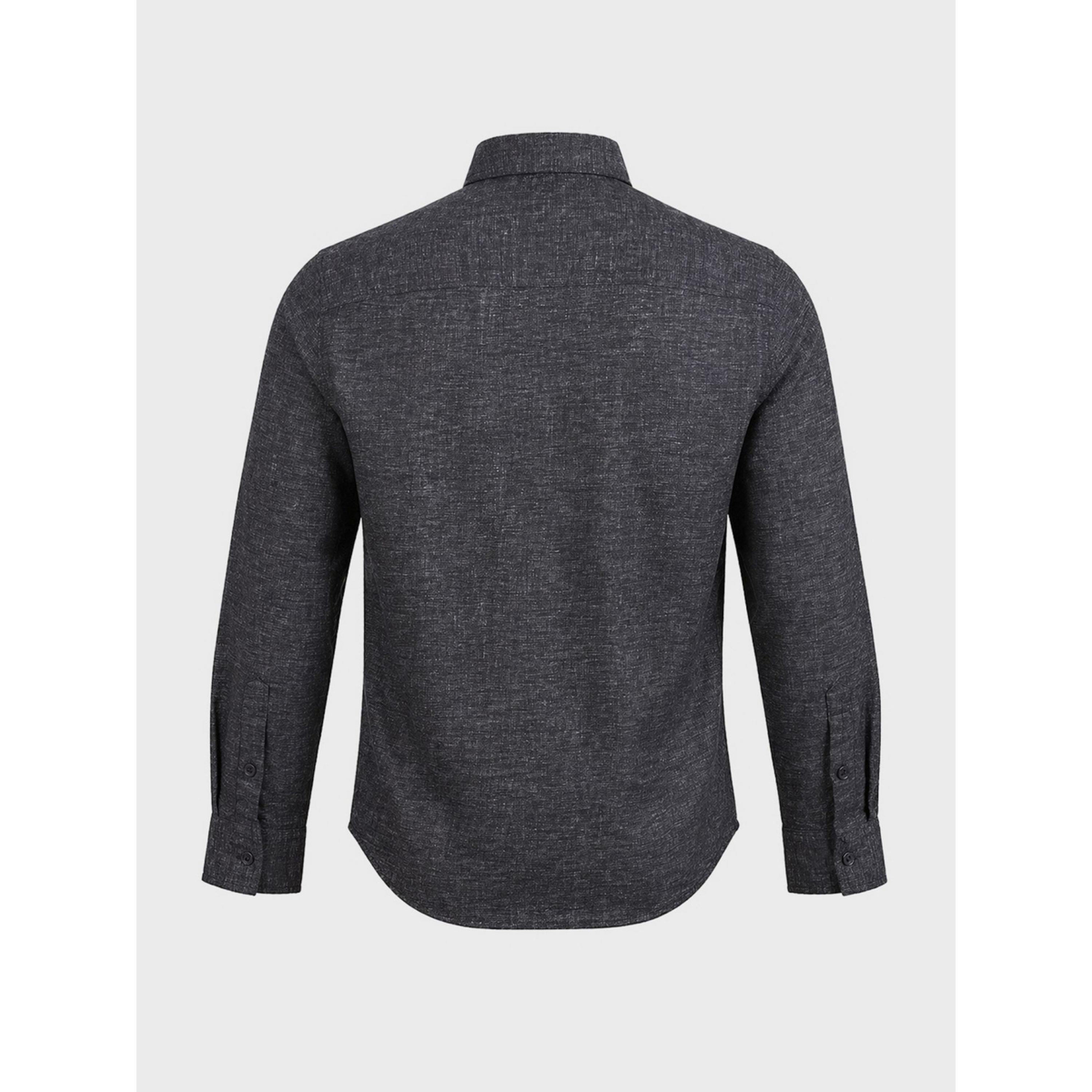 قميص كاجوال سادة بقصة ضيقة وياقة مقصوصة للرجال-men-clothing-shirts-image-5