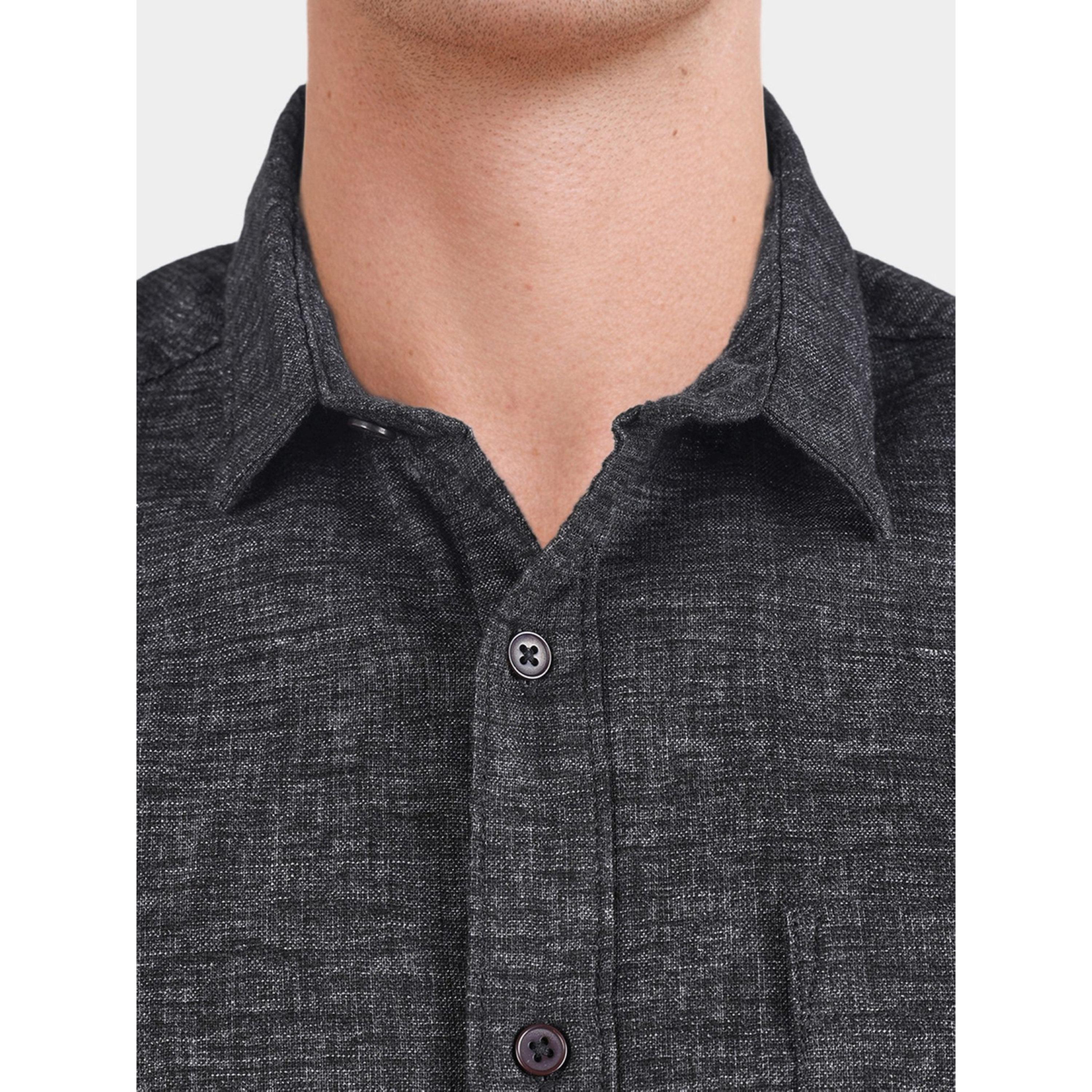 قميص كاجوال سادة بقصة ضيقة وياقة مقصوصة للرجال-men-clothing-shirts-image-6