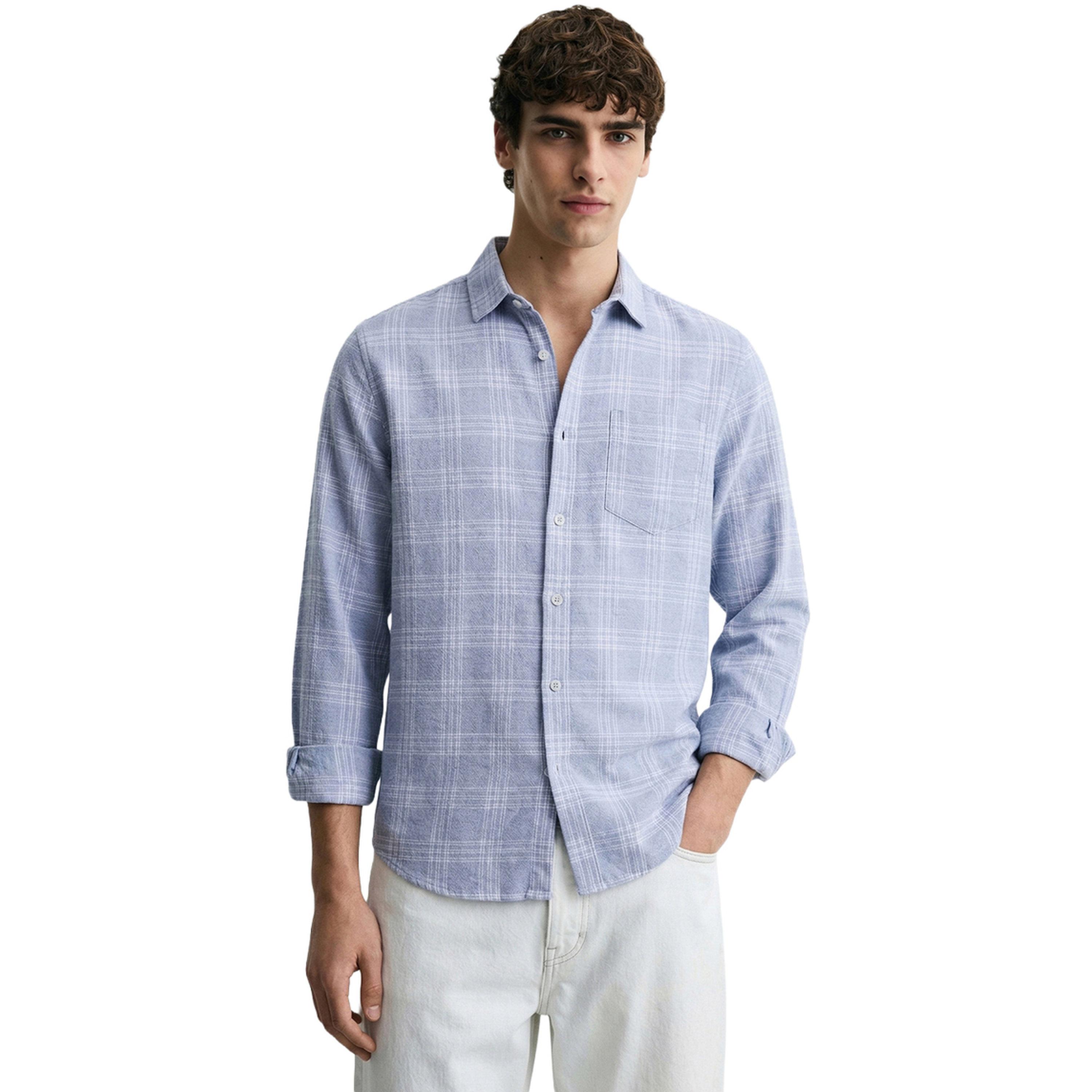 The Indian Garage Co X Styli Men Slim Fit Checked Cutaway Collar Casual Shirt-men-clothing-shirts-image-1
