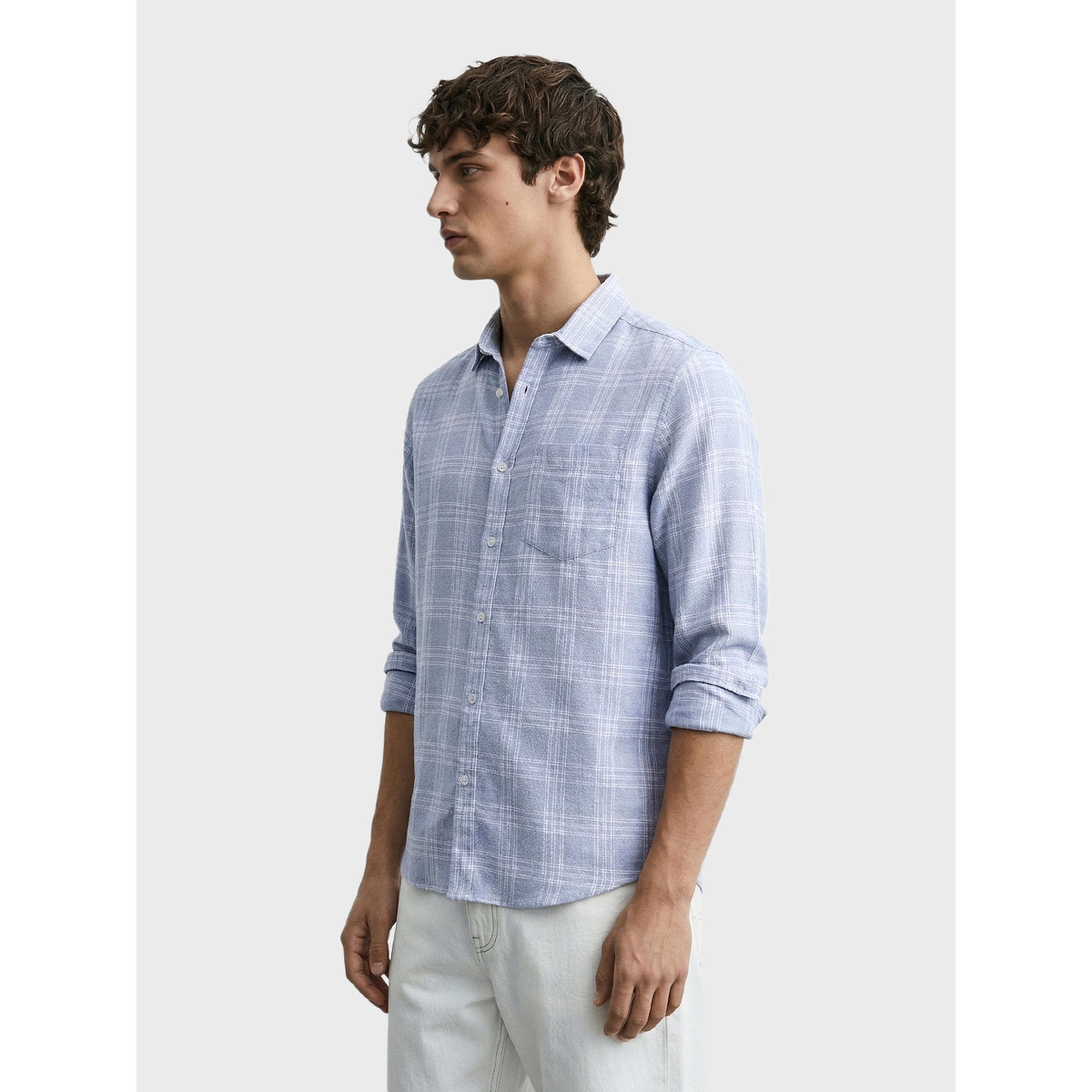 The Indian Garage Co X Styli Men Slim Fit Checked Cutaway Collar Casual Shirt-men-clothing-shirts-image-3