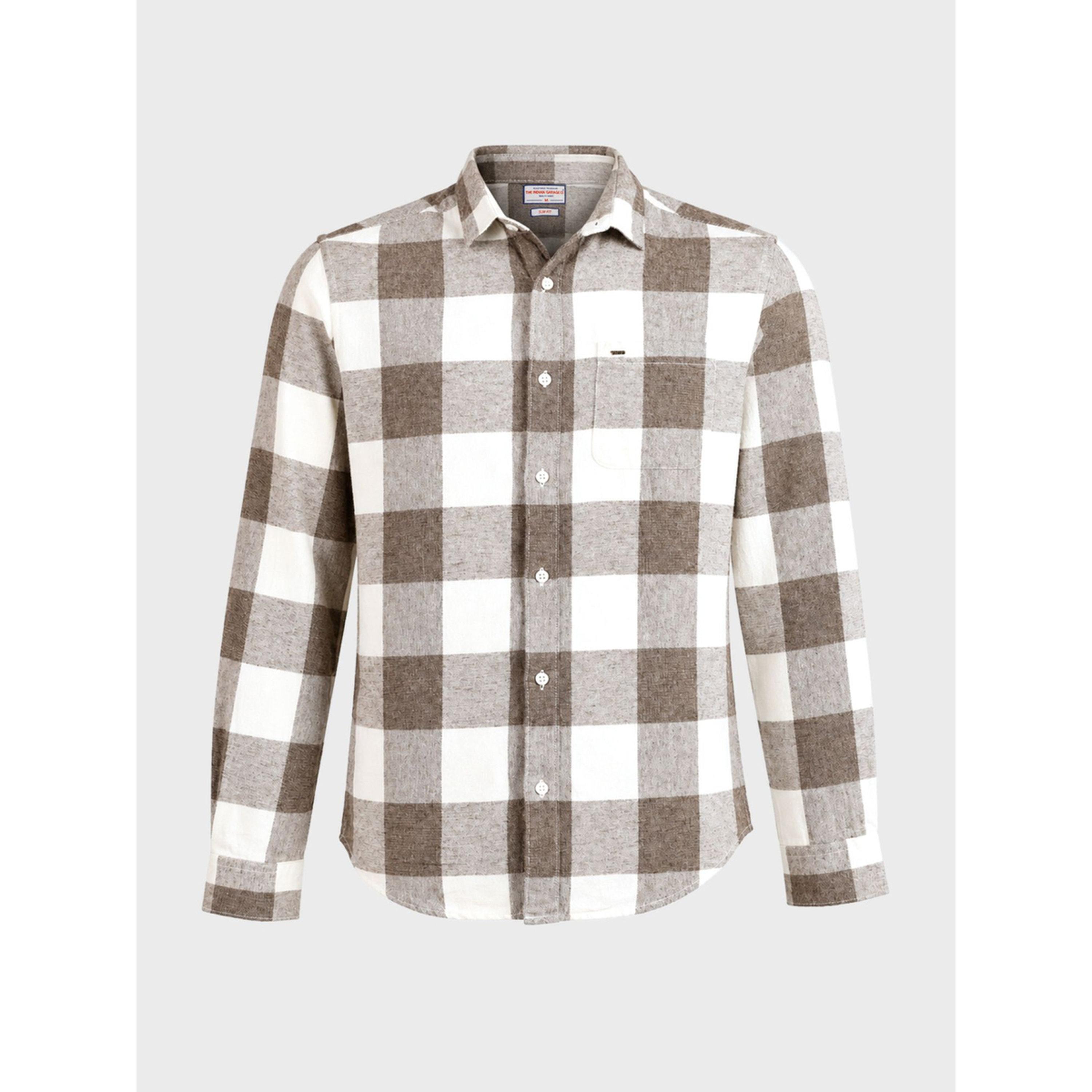 The Indian Garage Co X Styli Men Slim Fit Checked Cutaway Collar Casual Shirt-men-clothing-shirts-image-4