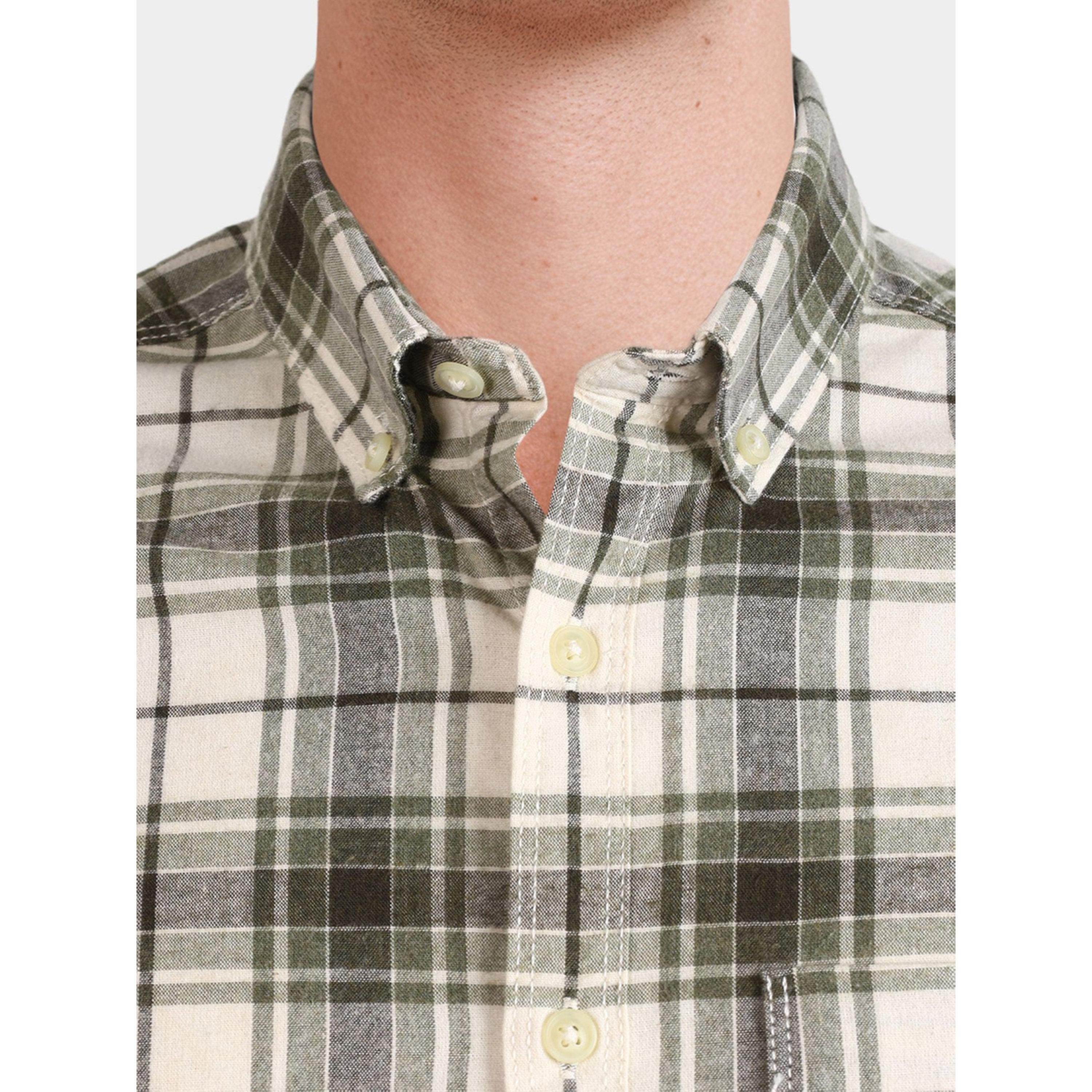 قميص كاجوال بطبعة مربعات بقصة ضيقة وياقة بأزرار للرجال-men-clothing-shirts-image-6