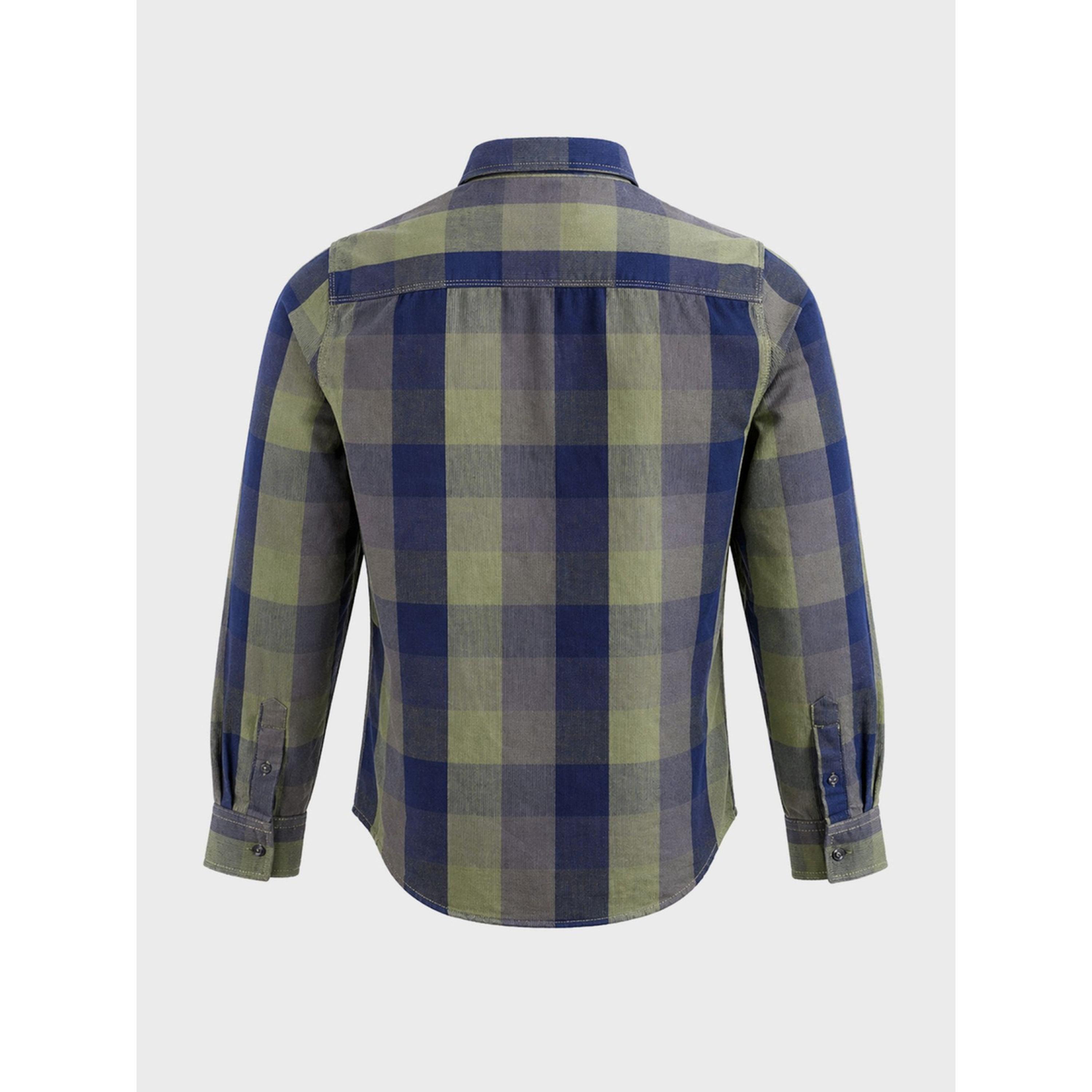 قميص كاجوال بطبعة مربعات بقصة ضيقة وياقة بأزرار للرجال-men-clothing-shirts-image-5