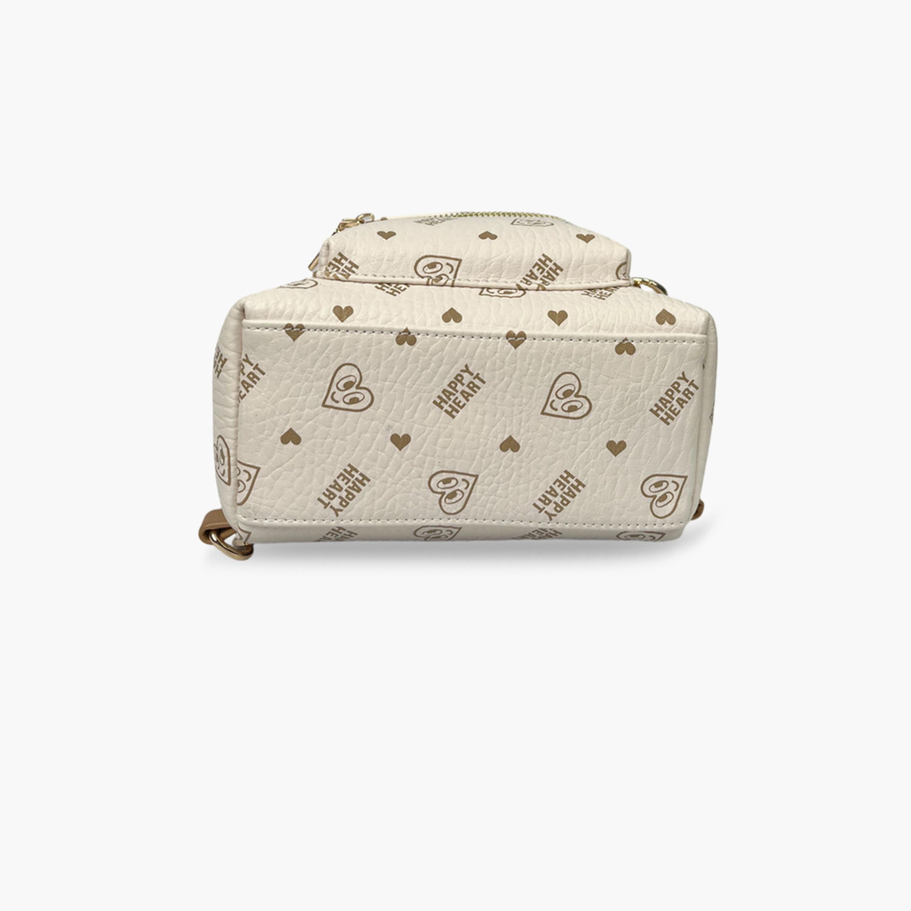 Take Two Printed Backpack with Zip and Heart Charm-women-bagsandwallets-backpacks-image-4