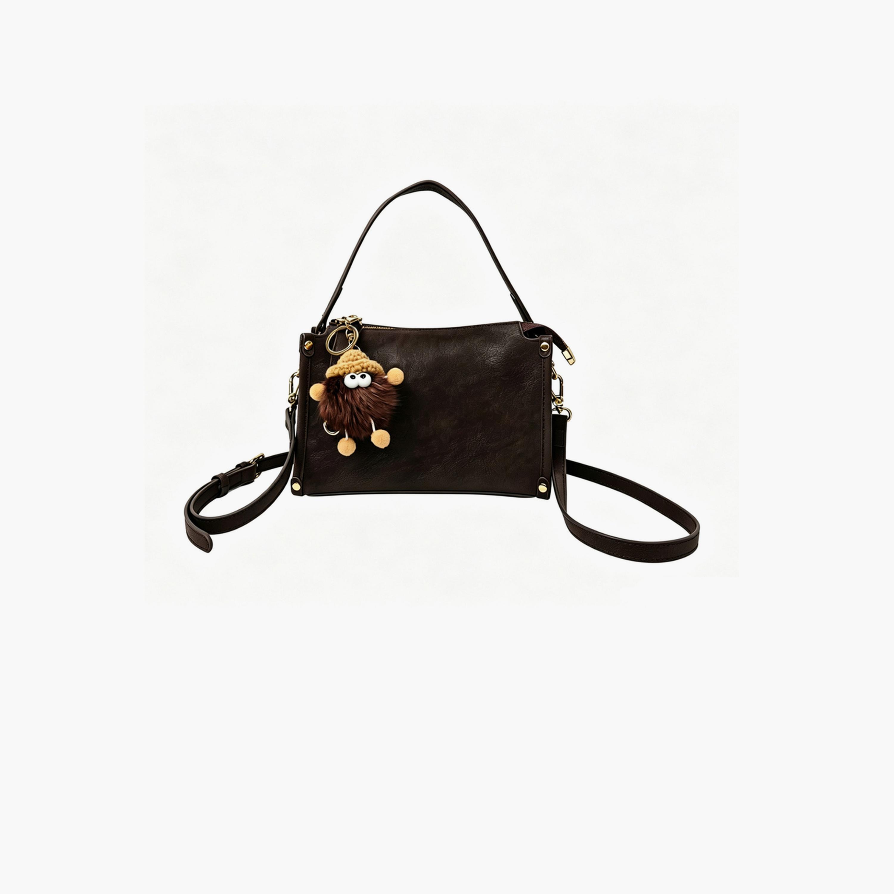 Take Two Coffee Brown Plain Crossbody Bag-women-bagsandwallets-handbags-image-1