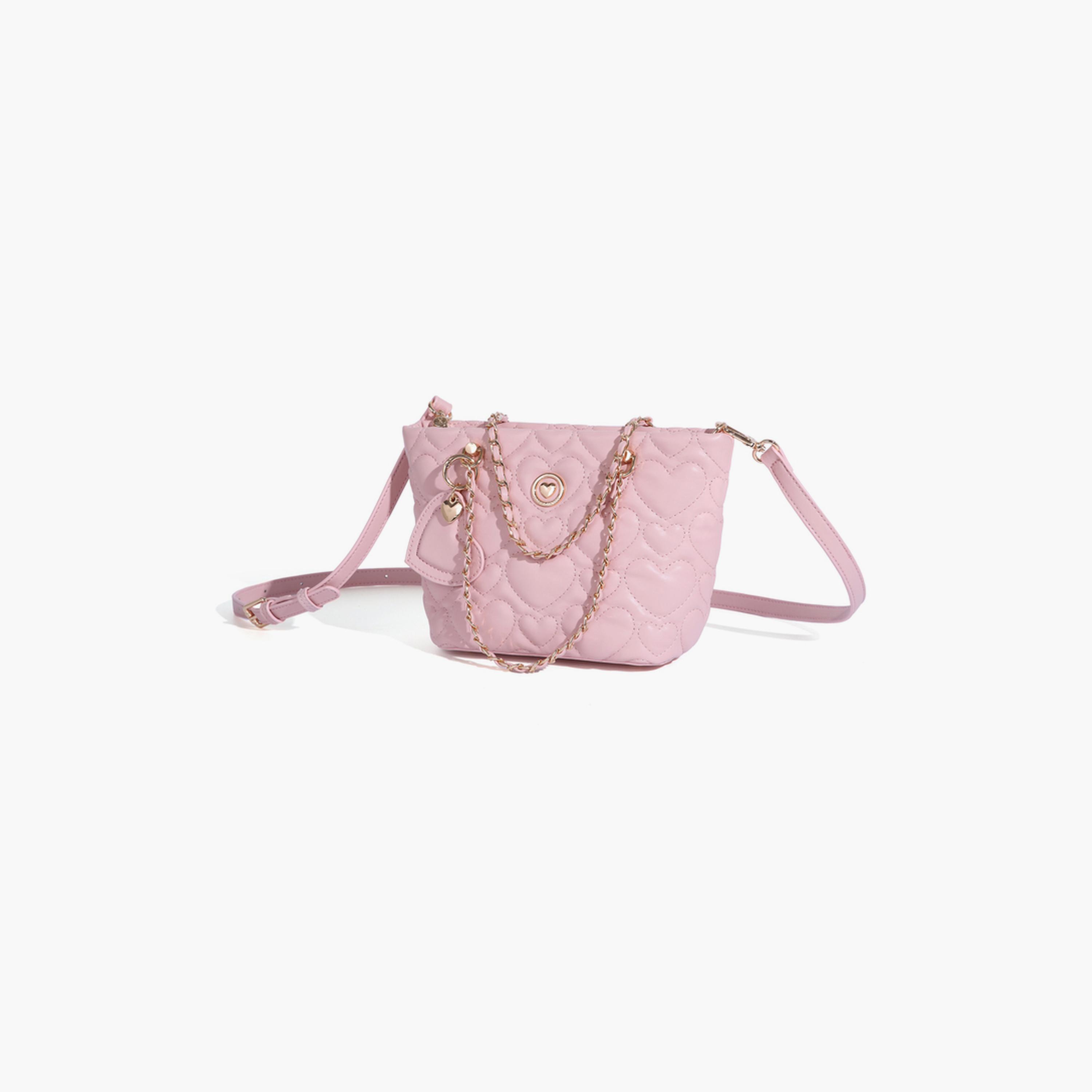 شنطة كروس مبطنة بتصميم قلب باللون الوردي-women-bagsandwallets-handbags-image-1