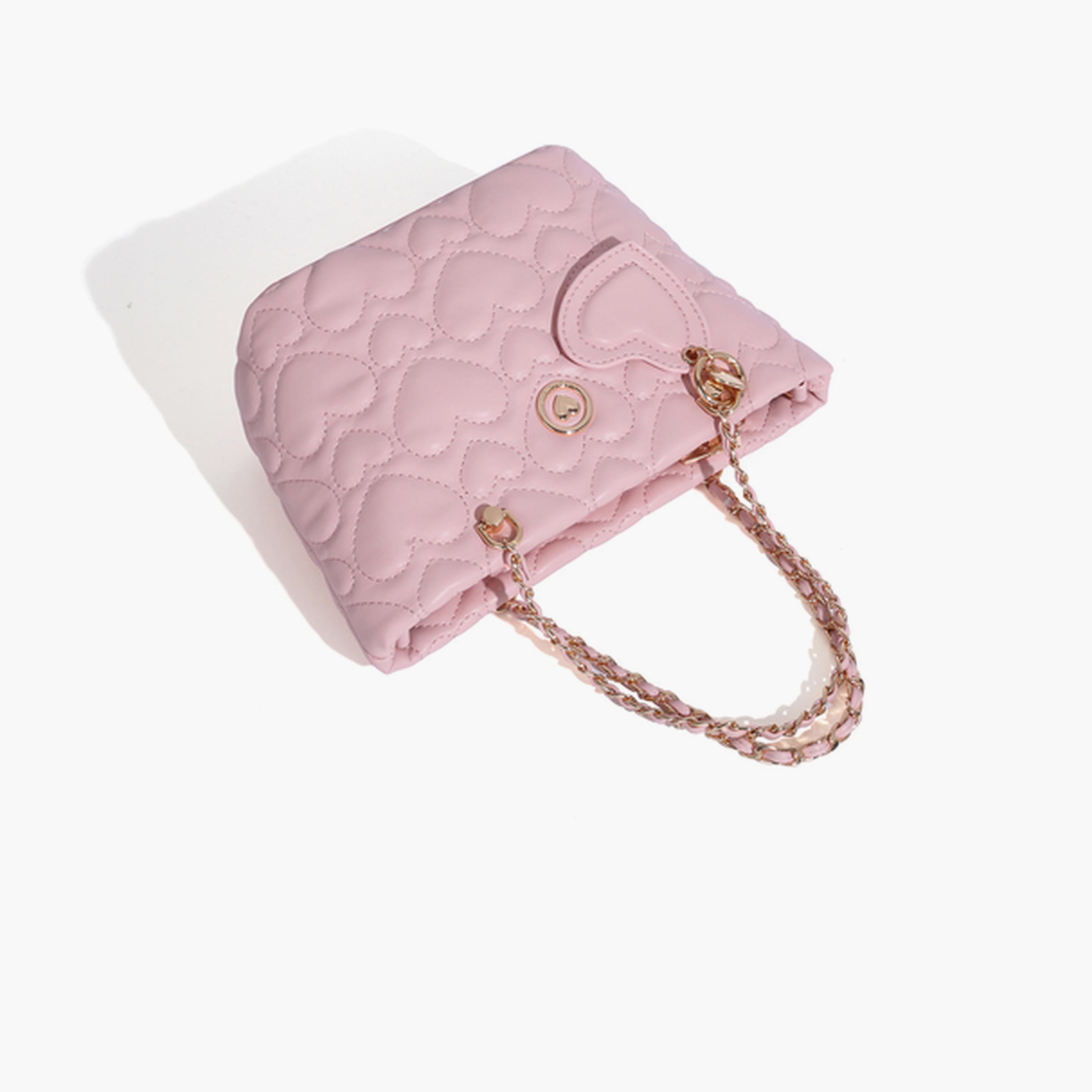 Take Two Pink Quilted Heart Crossbody Bag-women-bagsandwallets-handbags-image-2