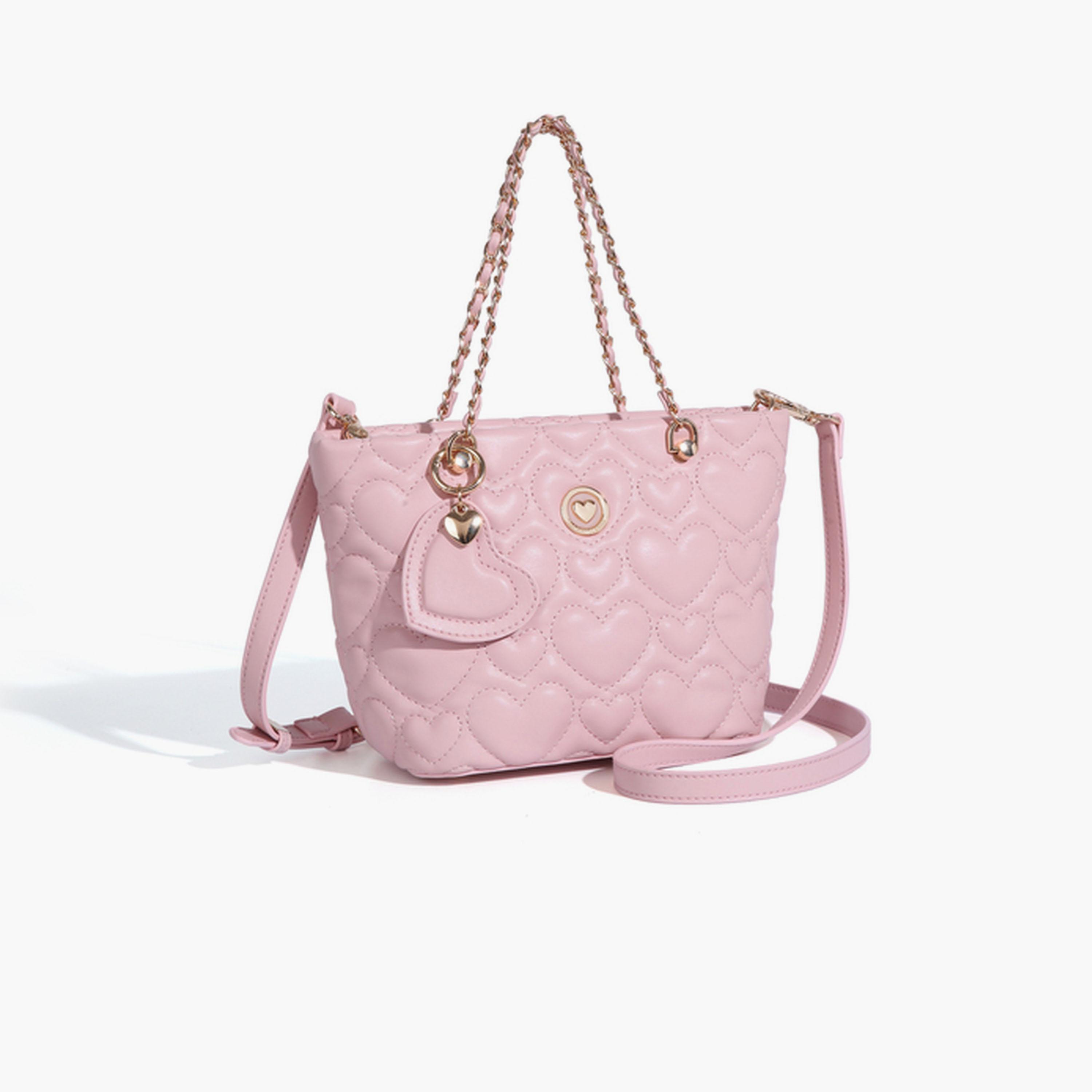 Take Two Pink Quilted Heart Crossbody Bag-women-bagsandwallets-handbags-image-4