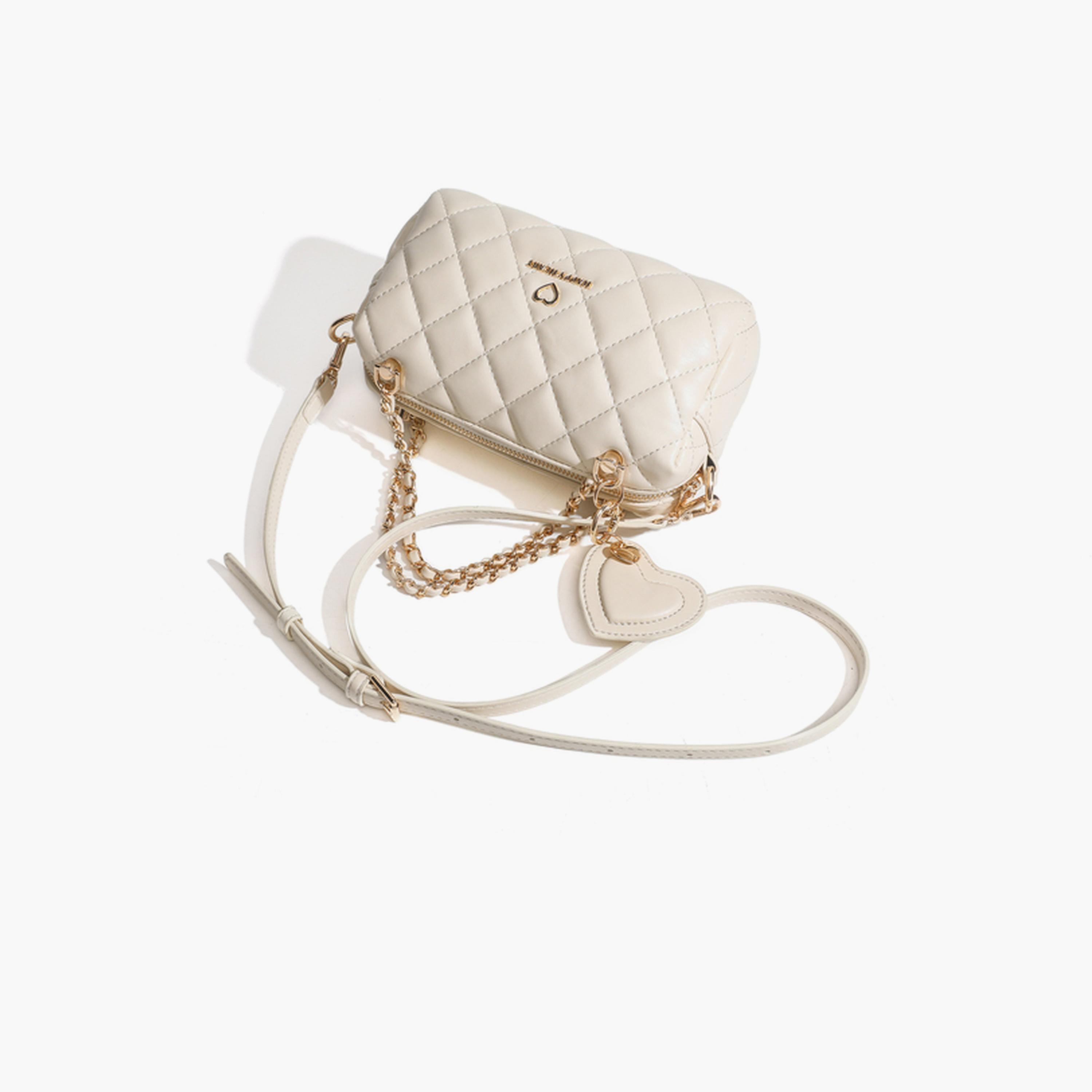 شنطة كروس مبطنة بحزام سلسلة باللون الأبيض-women-bagsandwallets-handbags-image-5
