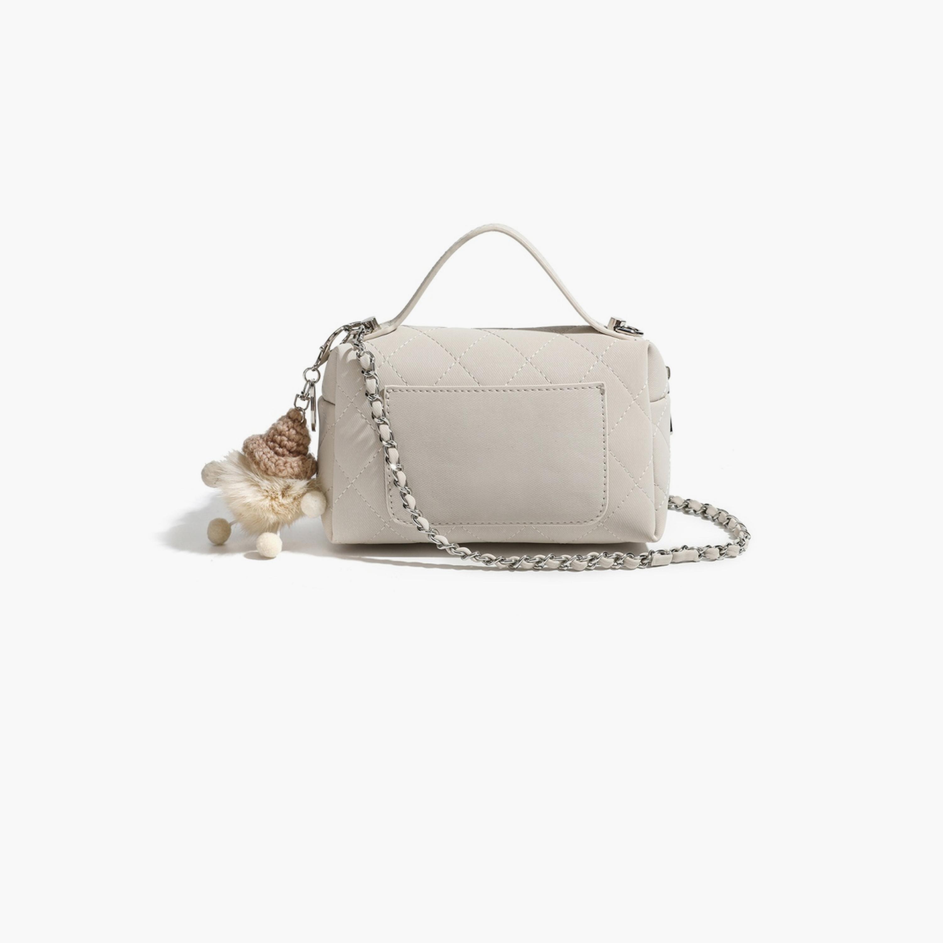 شنطة كروس مبطنة بحزام سلسلة باللون الأبيض-women-bagsandwallets-handbags-image-3