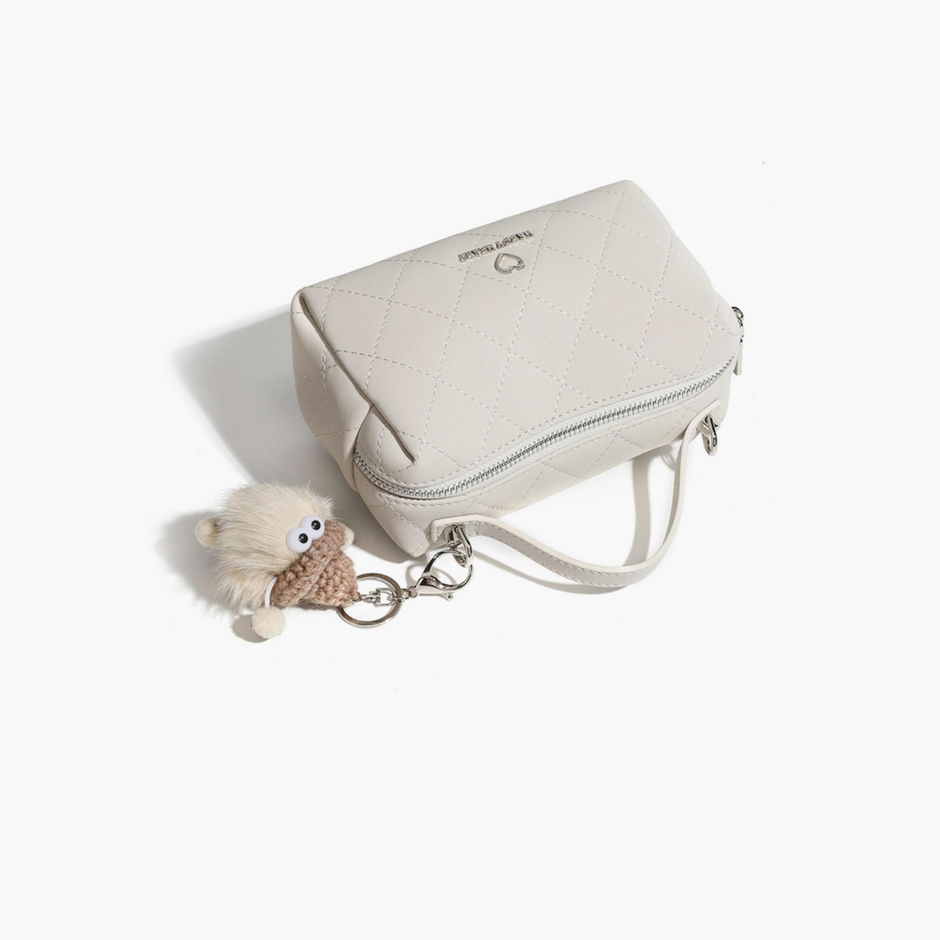 شنطة كروس مبطنة بحزام سلسلة باللون الأبيض-women-bagsandwallets-handbags-image-4