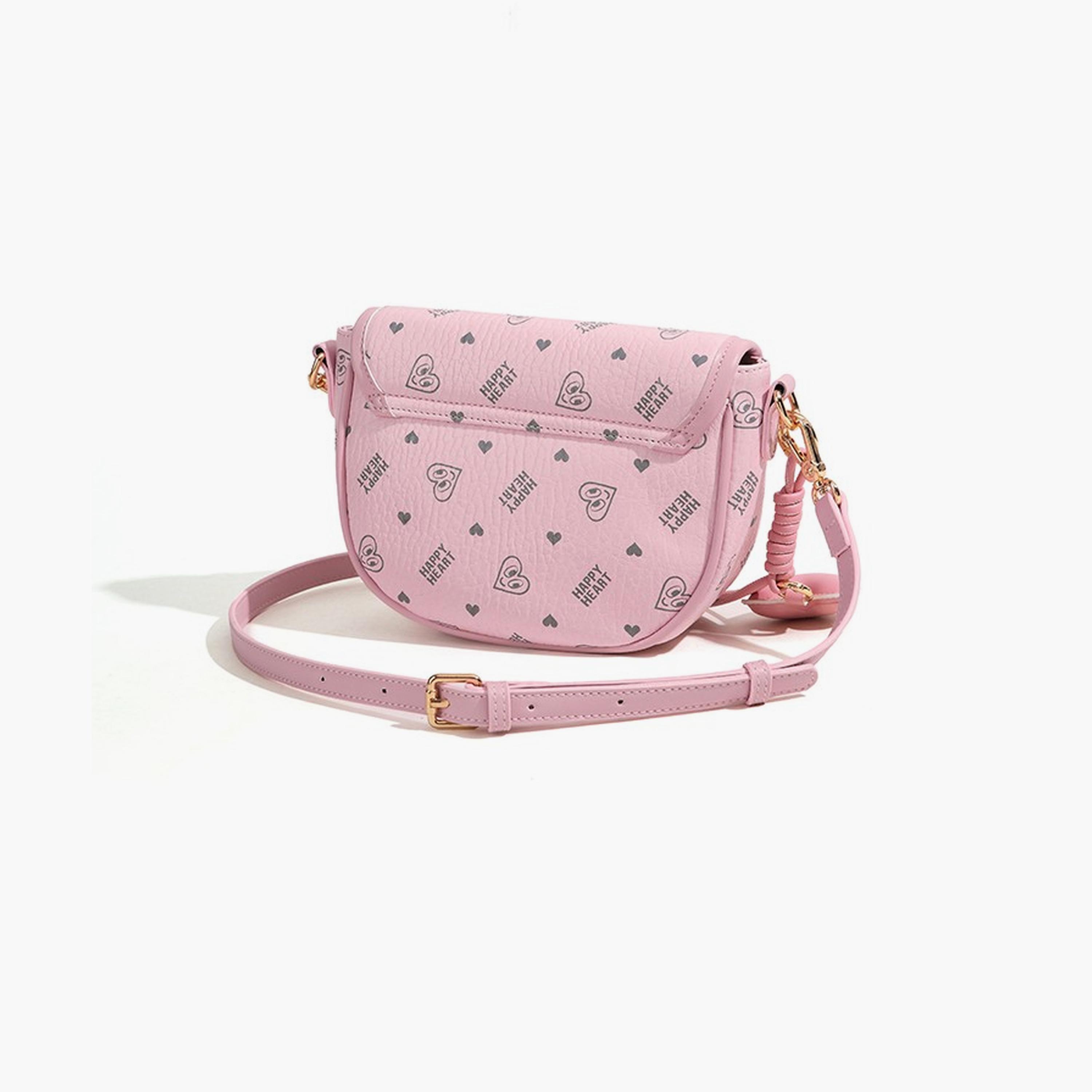 Take Two Pink Happy Heart Print Crossbody Bag-women-bagsandwallets-handbags-image-3