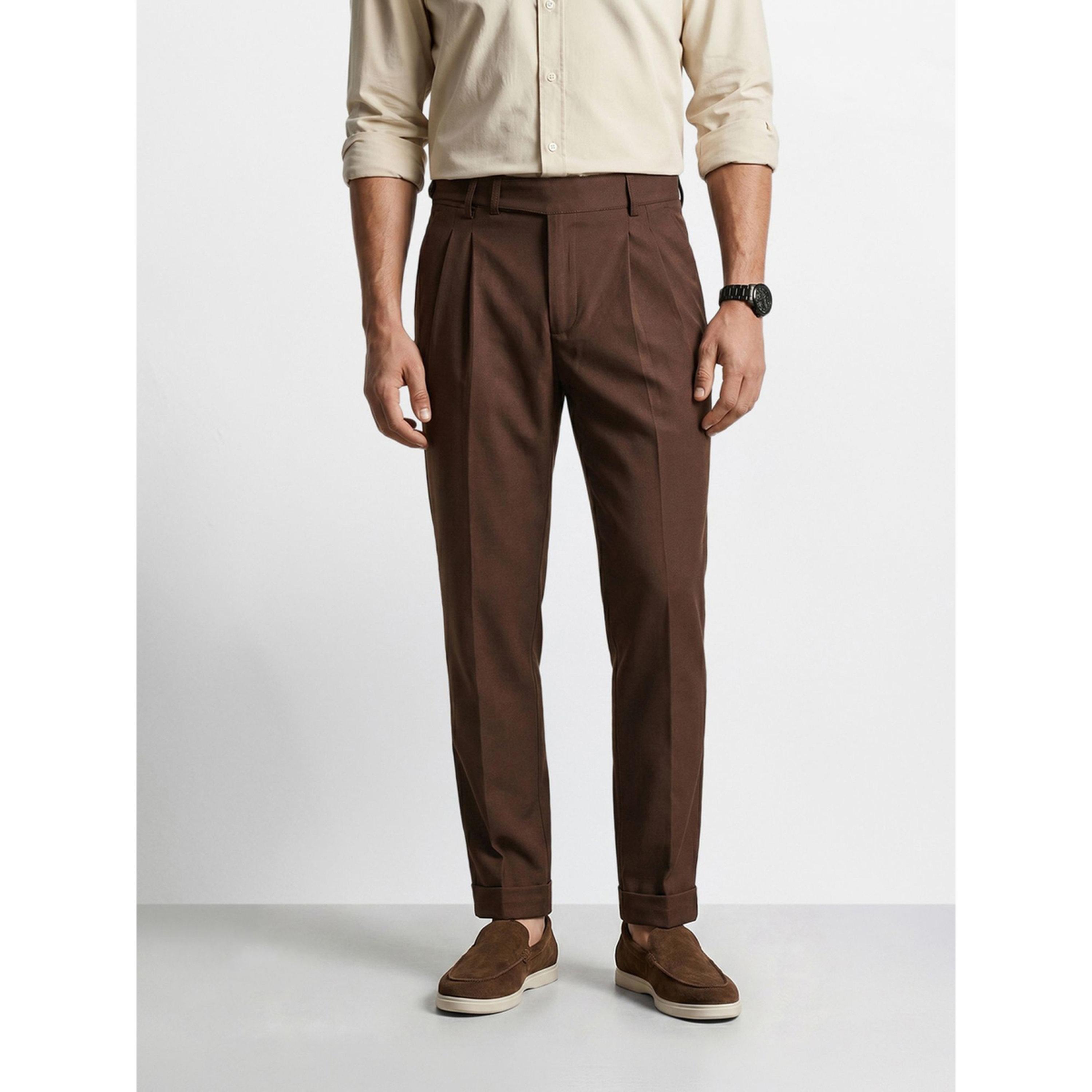 The Indian Garage Co X Styli Men Relaxed Fit Solid Trousers-men-clothing-trousersandchinos-trousers-image-1