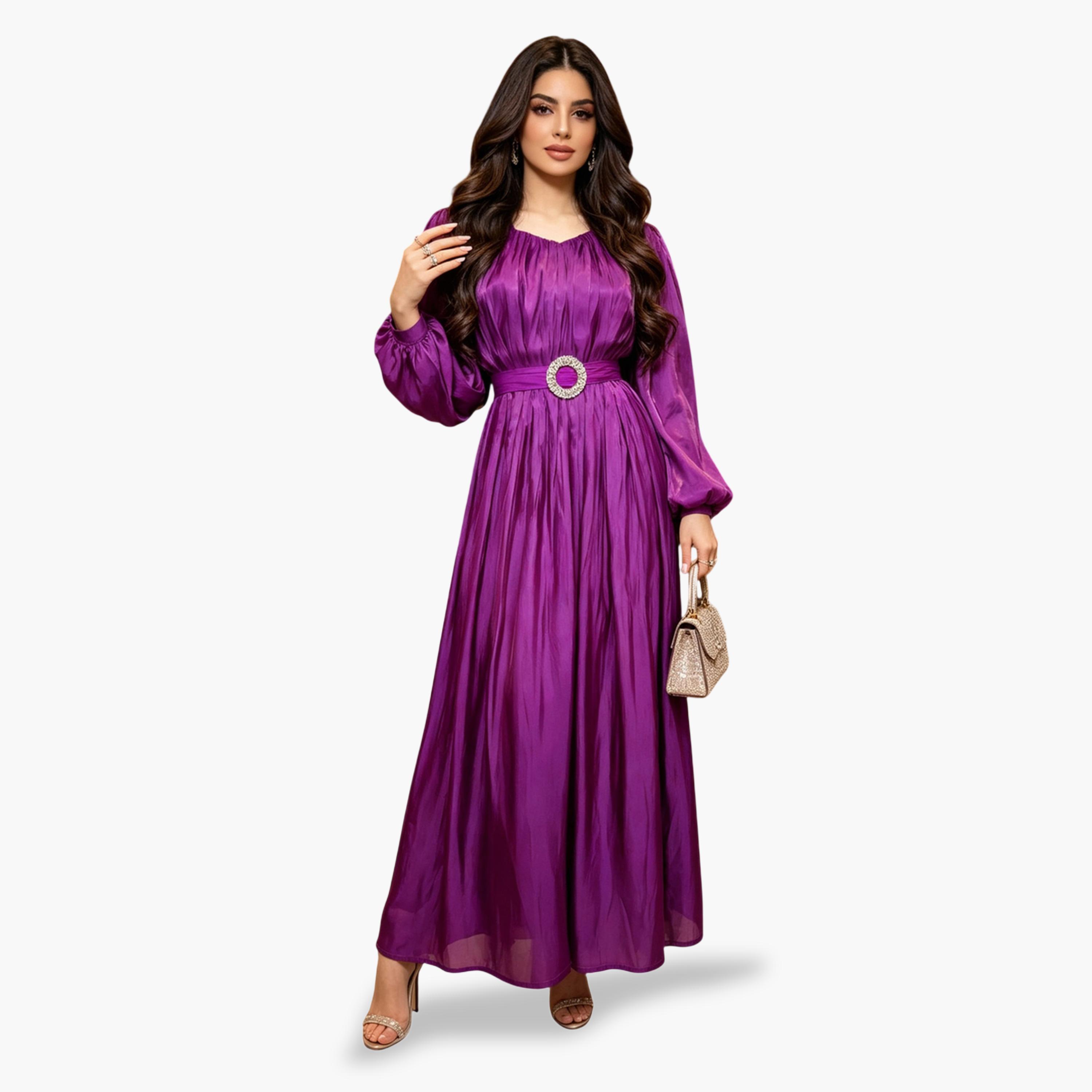 Take Two Purple Embellished Belted Waist Maxi Dress-women-clothing-dresses-image-1