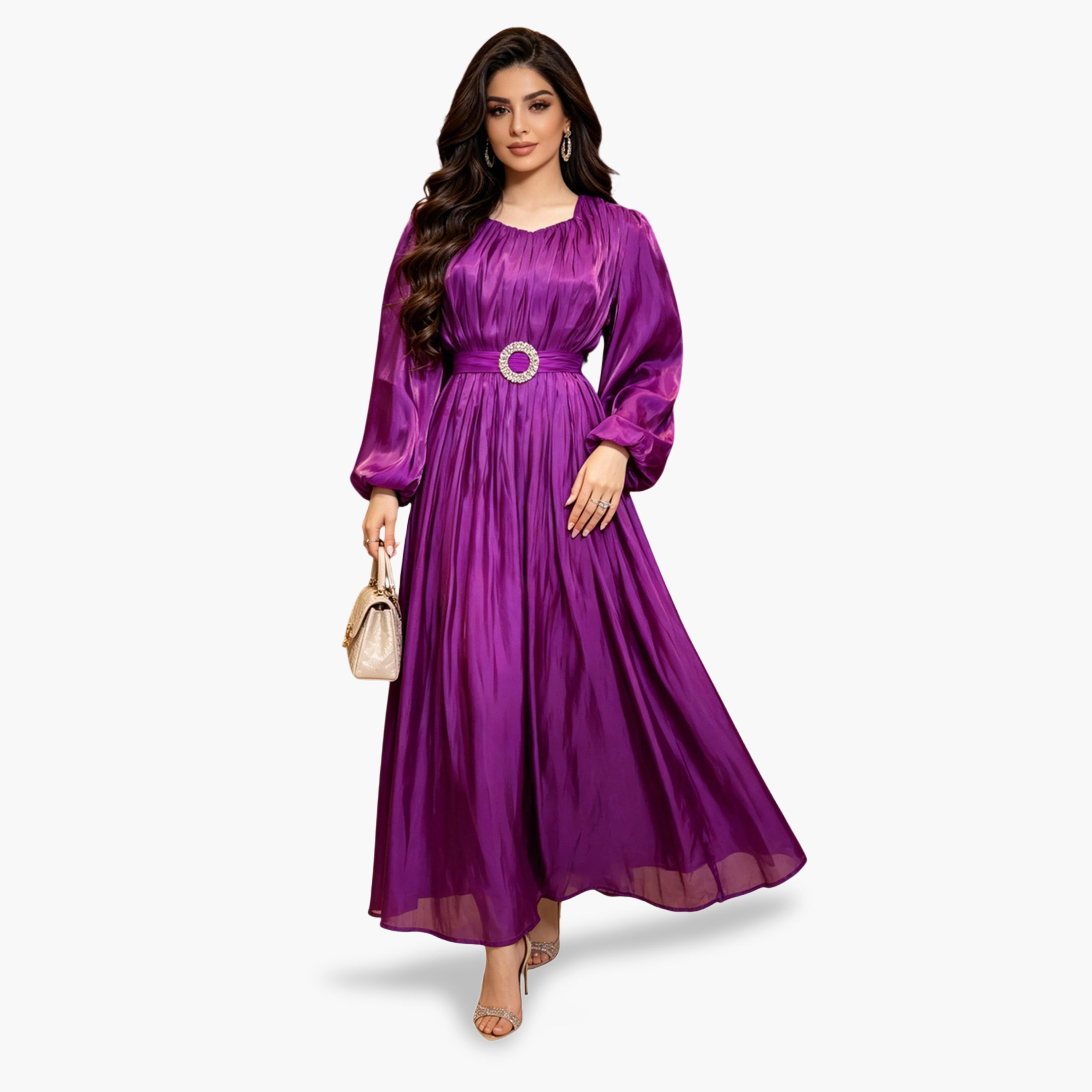 Take Two Purple Embellished Belted Waist Maxi Dress-women-clothing-dresses-image-2