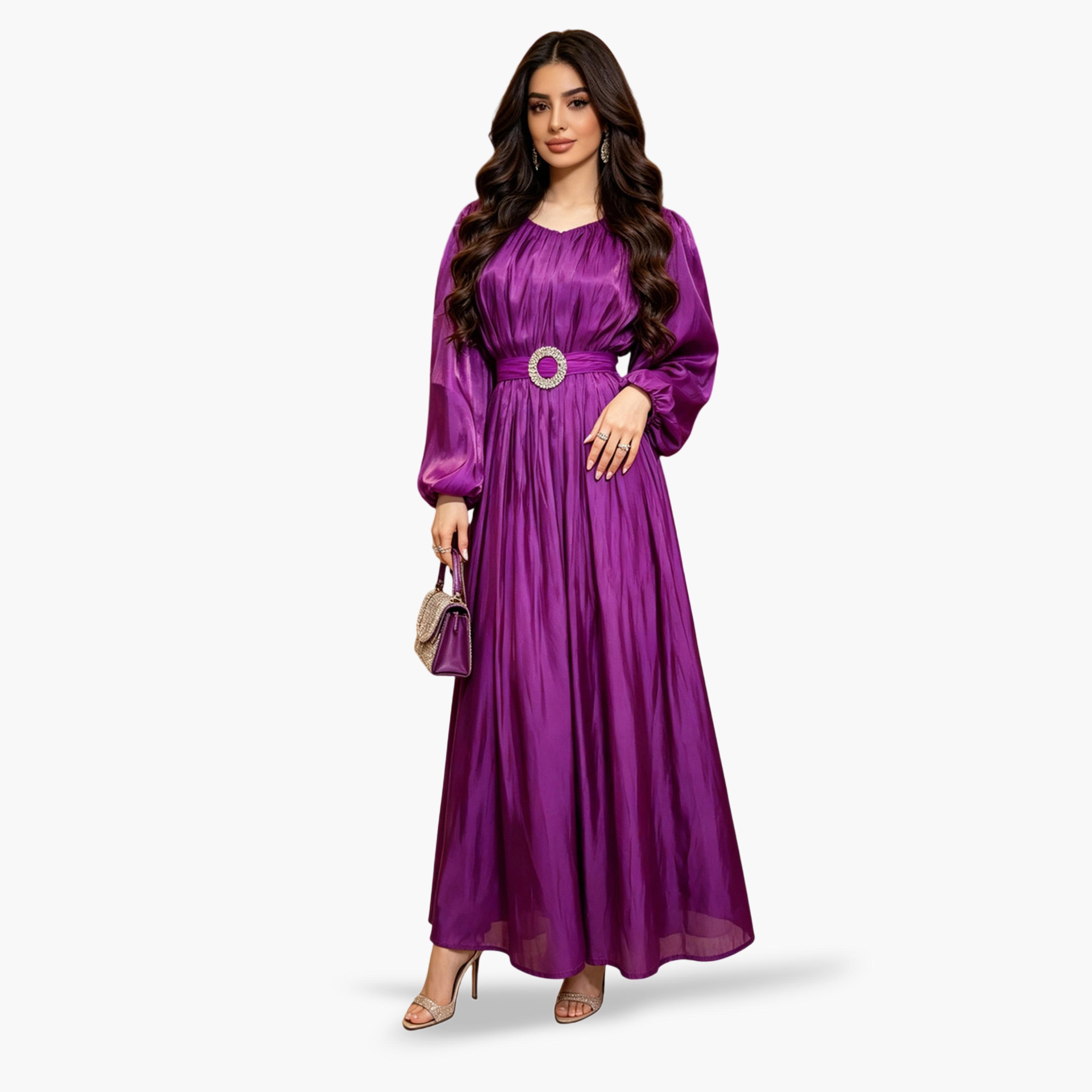 Take Two Purple Embellished Belted Waist Maxi Dress-women-clothing-dresses-image-3