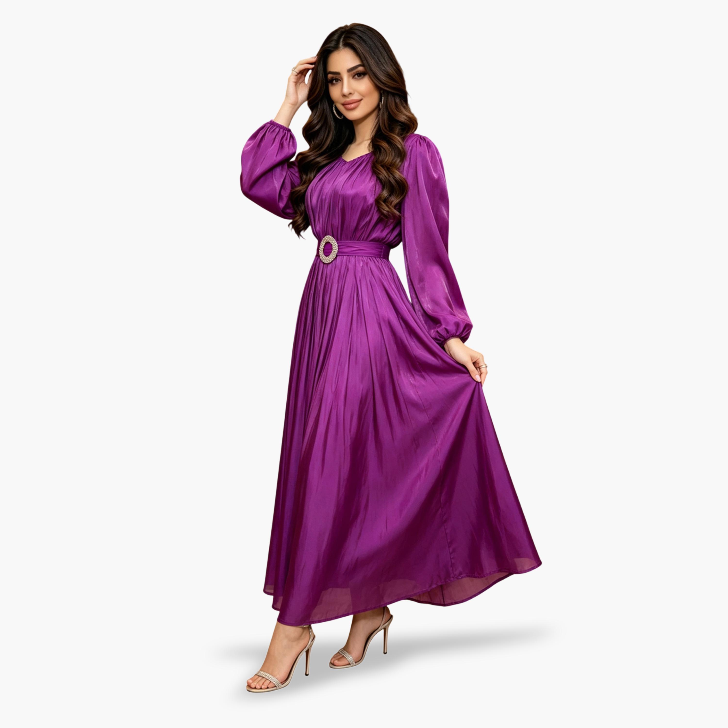 Take Two Purple Embellished Belted Waist Maxi Dress-women-clothing-dresses-image-4