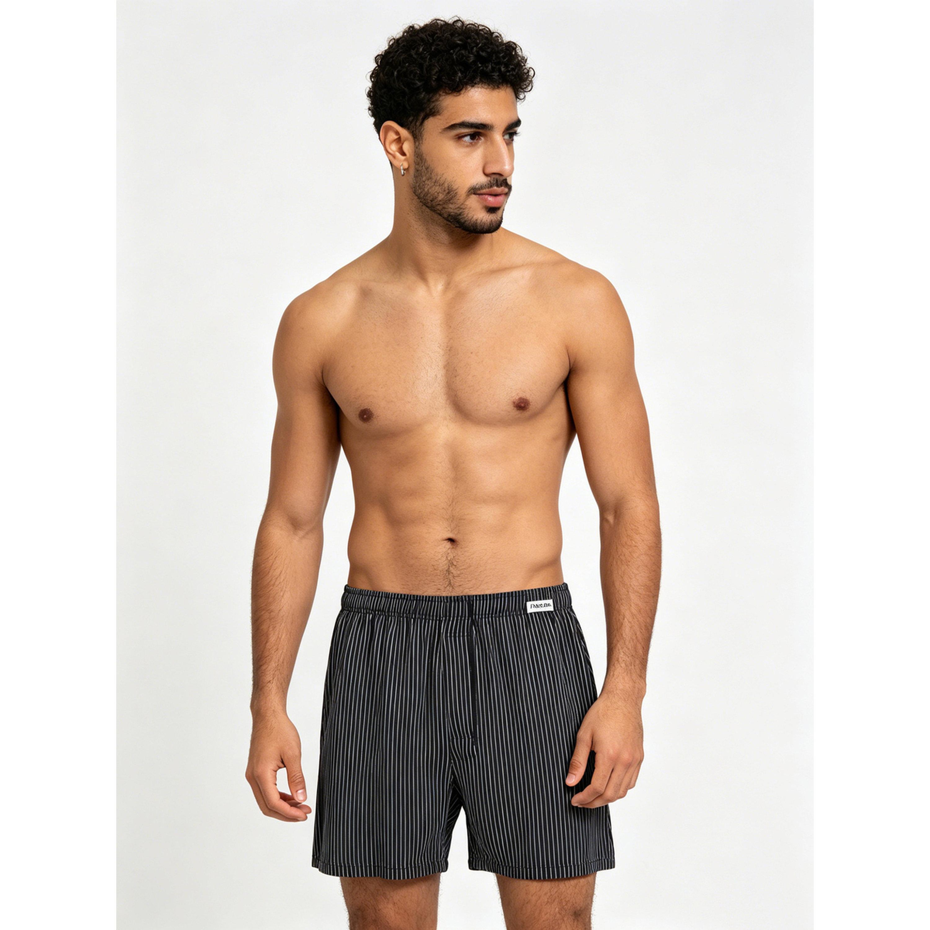 Take Two Men Black Striped Cotton Boxers-men-clothing-innerwear-underwear-image-1