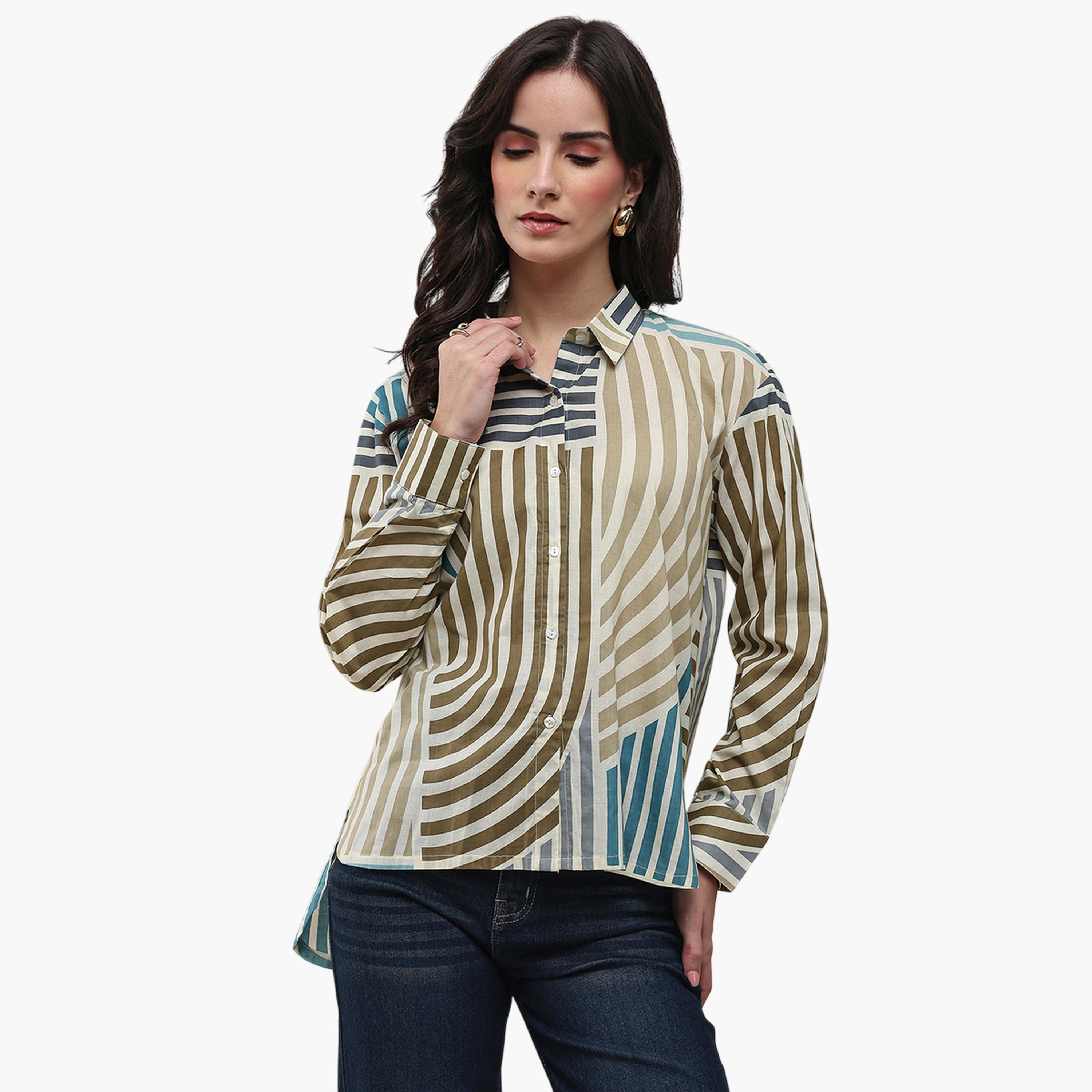 Libas X Styli Multi Printed Cotton Shirt-women-clothing-shirtsandblouses-shirts-image-1